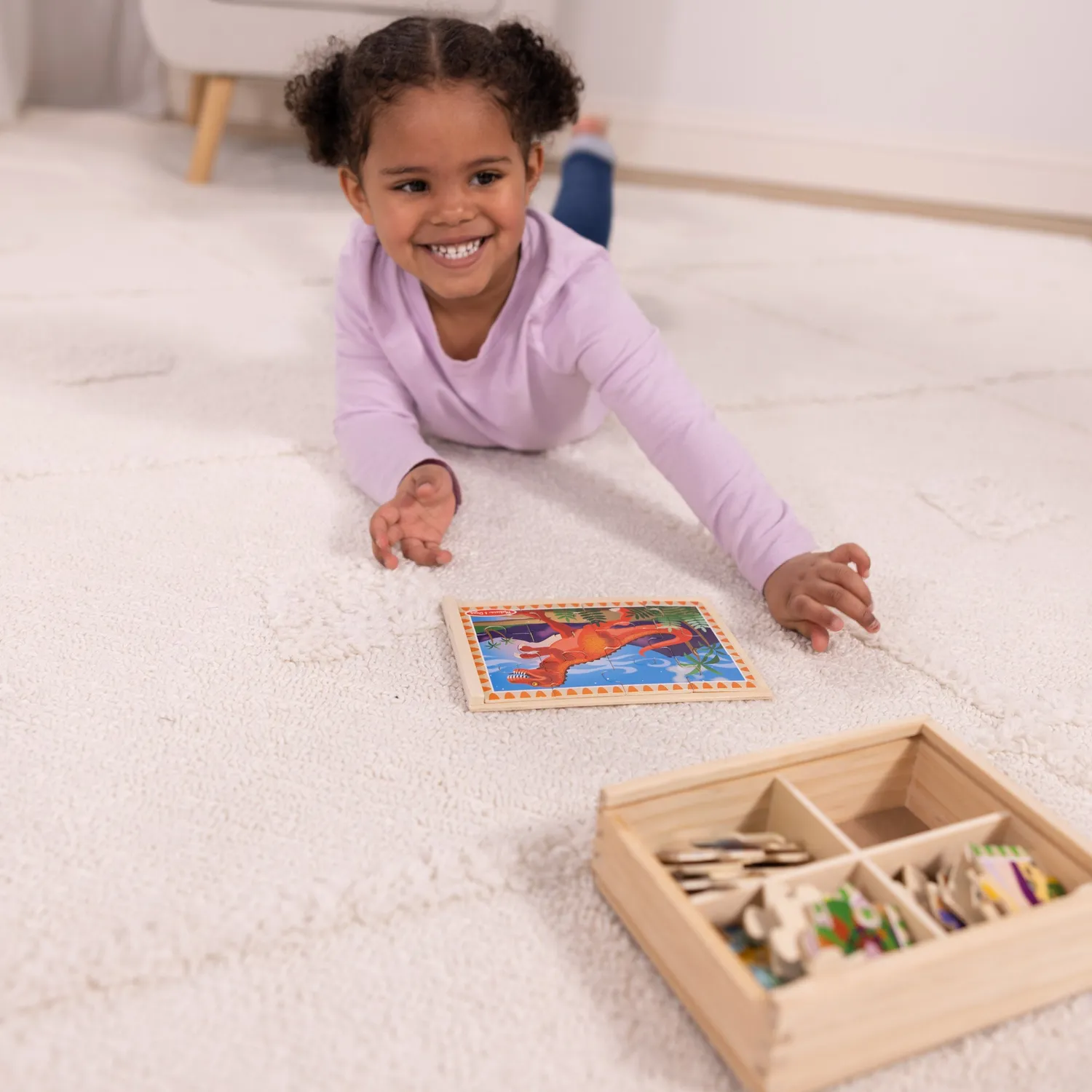 Melissa & Doug Puzzles in a Box Dinosaurs houten puzzel 4-in-1