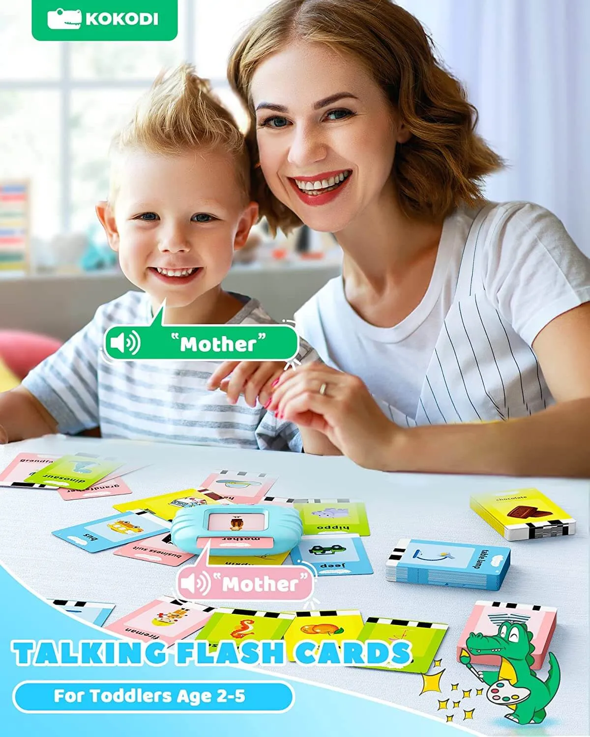 KOKODI Talking Flash Cards leerkaarten kat blauw 224 woorden