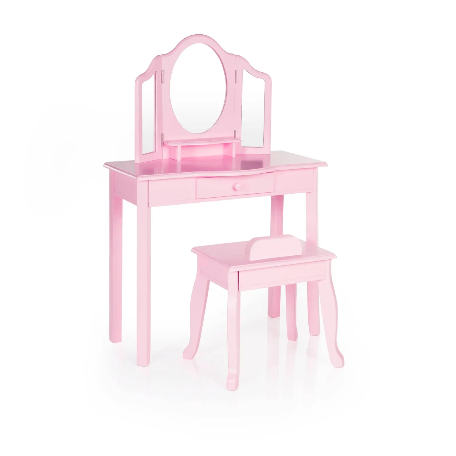 Guidecraft Kids Vanity kaptafel met kruk wit spiegel