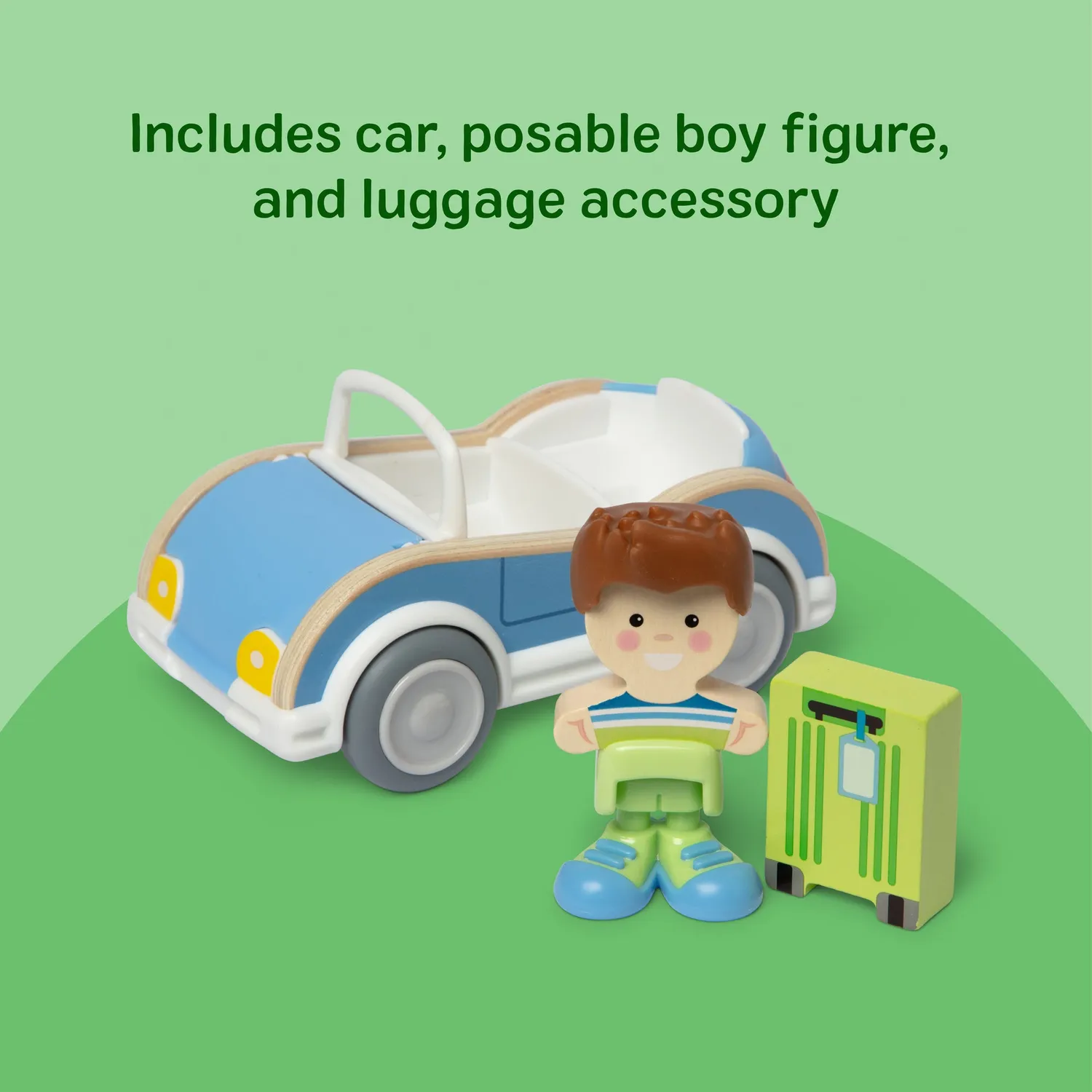 Melissa & Doug Cheery Lane Vehicle & Boy speelauto blauw