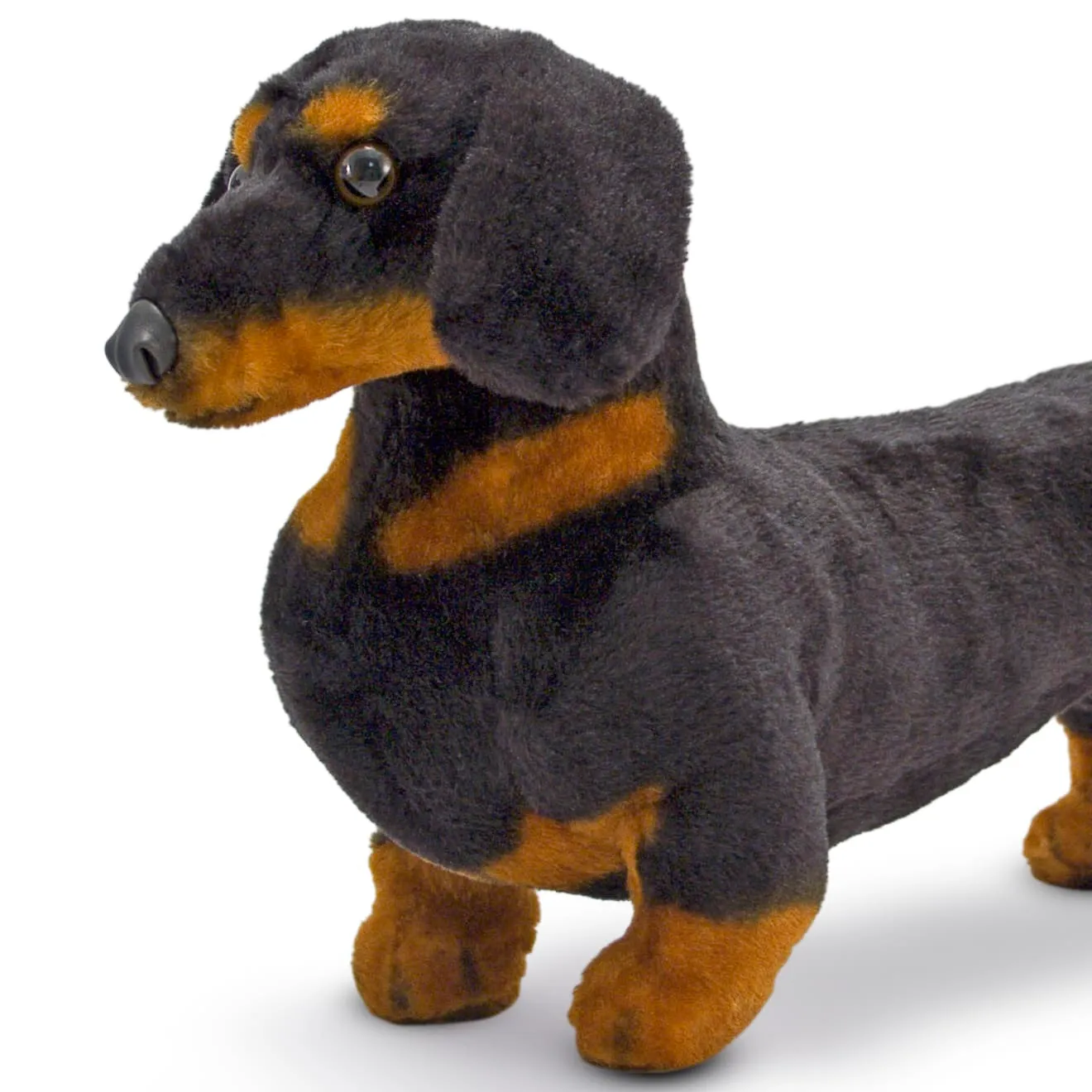 Melissa & Doug Dachshund Dog knuffel teckel zwart-bruin