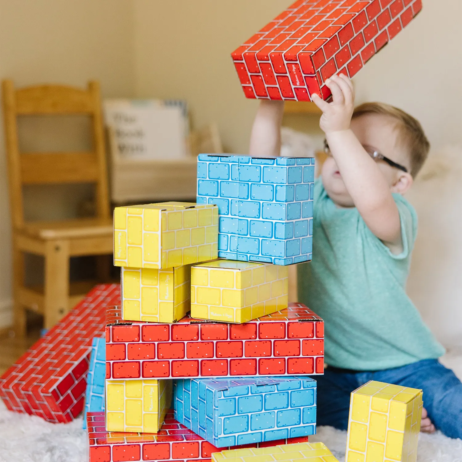 Melissa & Doug Jumbo Cardboard Blocks bouwblokken 24 stuks karton