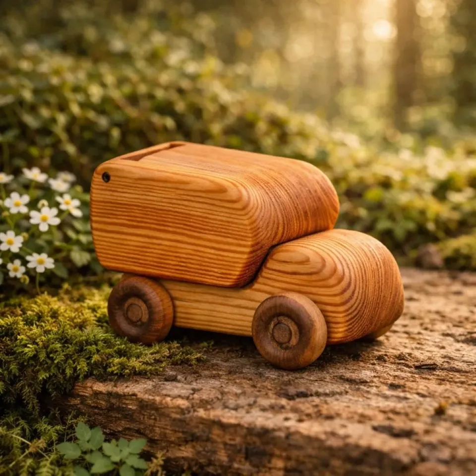 Ginger Fairy kleine bestelwagen houten auto 12 cm