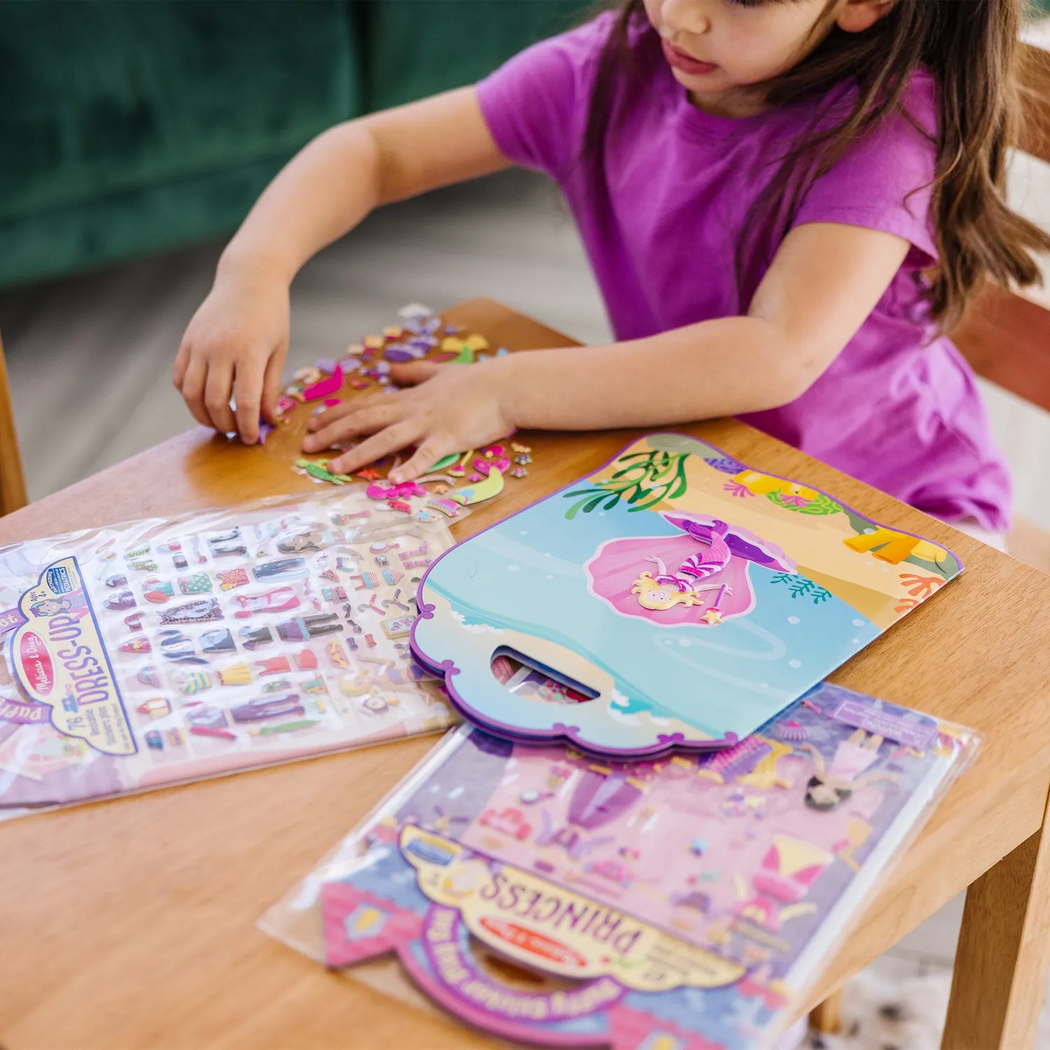 Melissa & Doug Puffy Sticker herbruikbare stickers 3 prinses