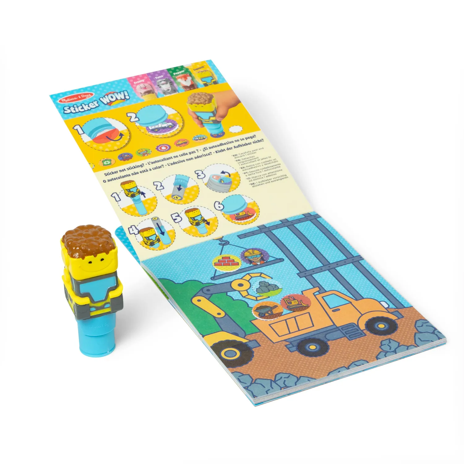 Melissa & Doug Sticker WOW! Bulldozer stickerboek bouwplaats