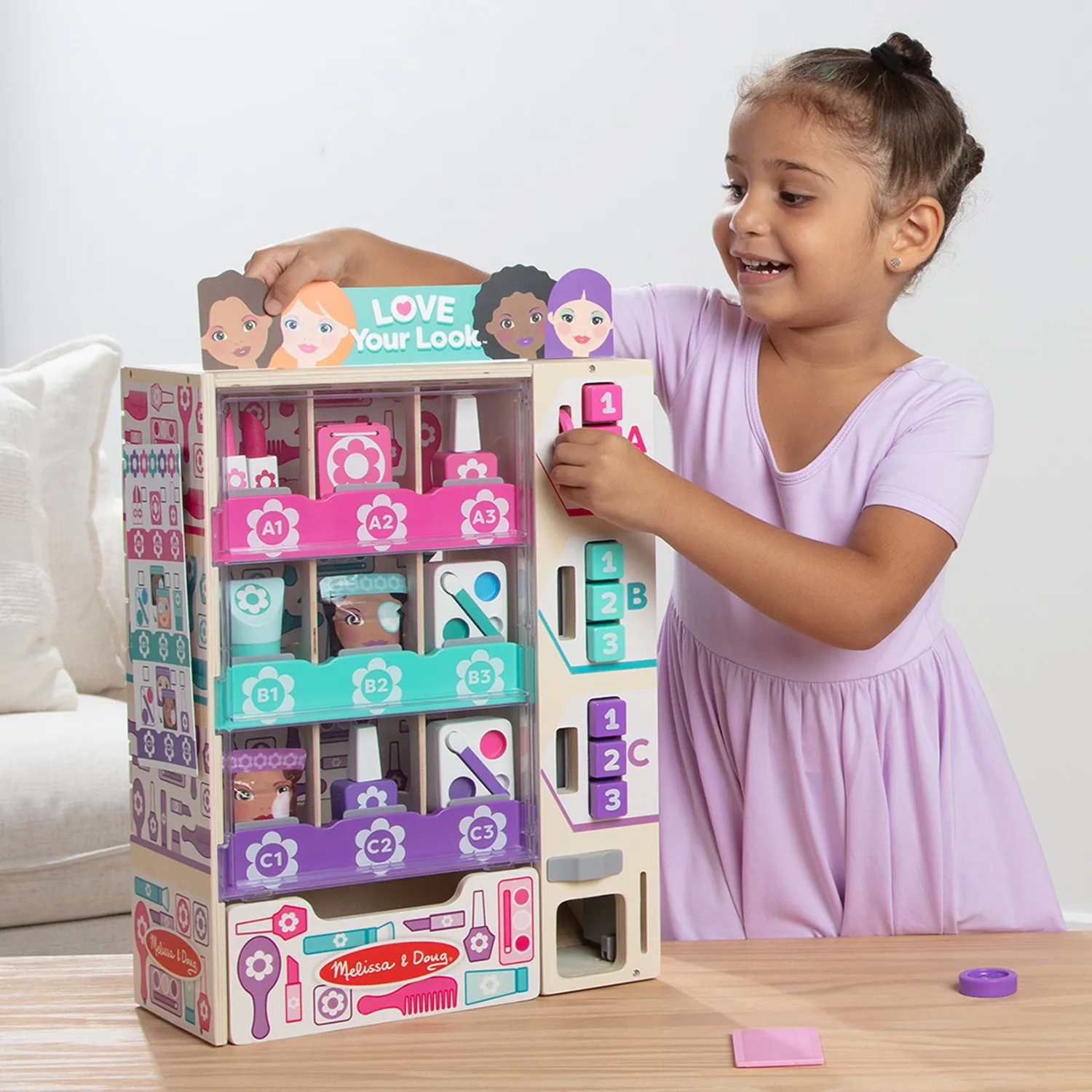Melissa & Doug Sort Stock Select Beauty Kiosk automaat 9-delig