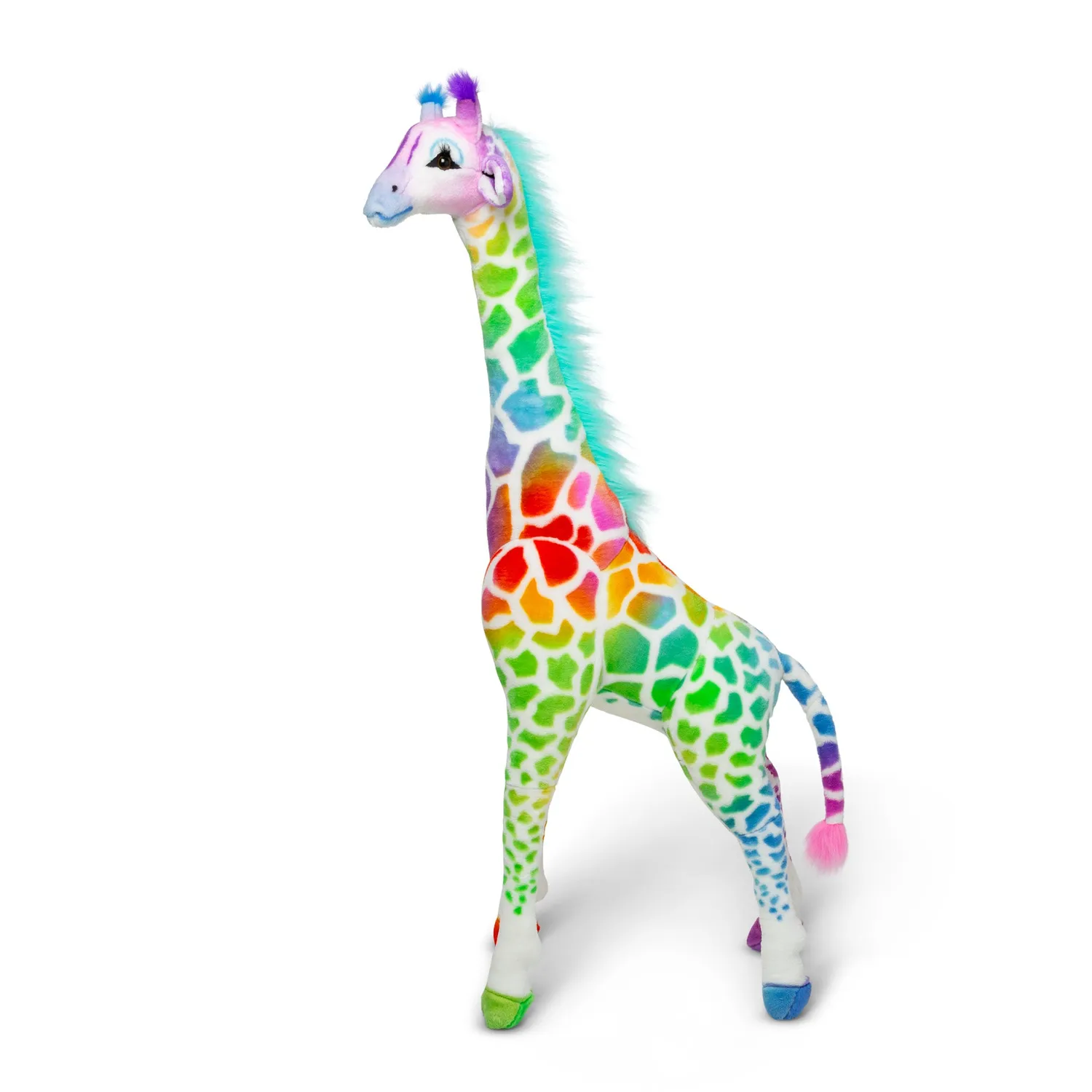 Melissa & Doug Rainbow Giraffe knuffel 120 cm regenboog