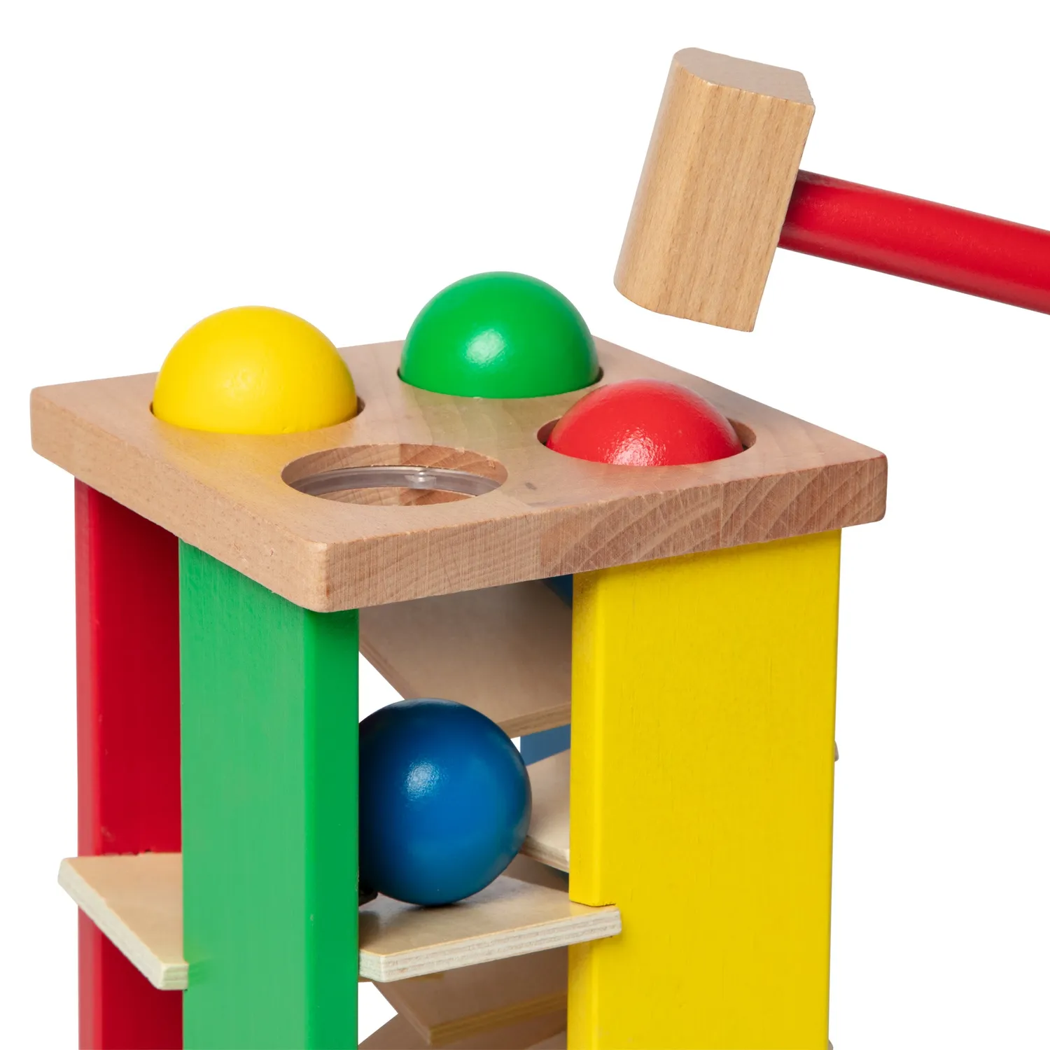 Melissa & Doug Pound & Roll Tower houten hamerspel 4 ballen