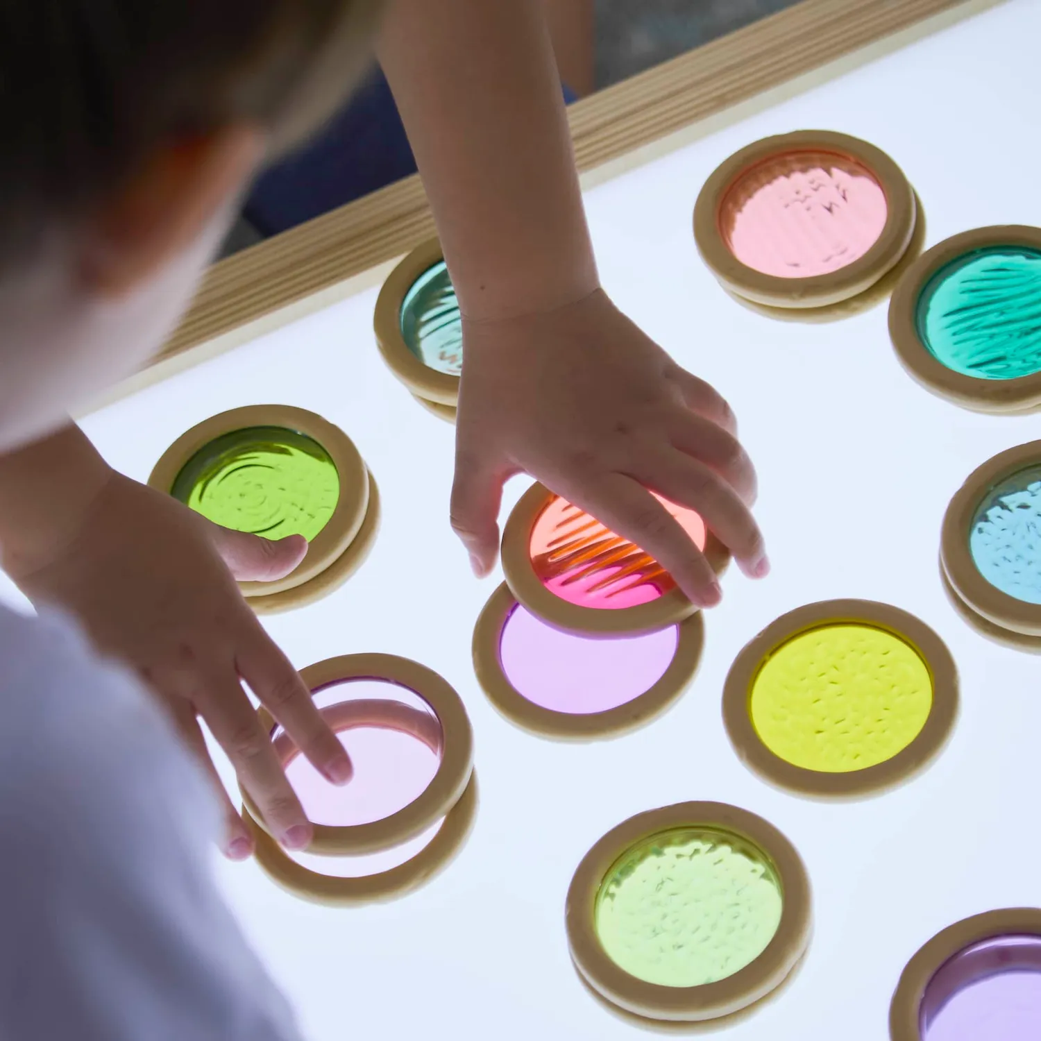 Guidecraft Light and Color Textured Discs 20 sensorisch