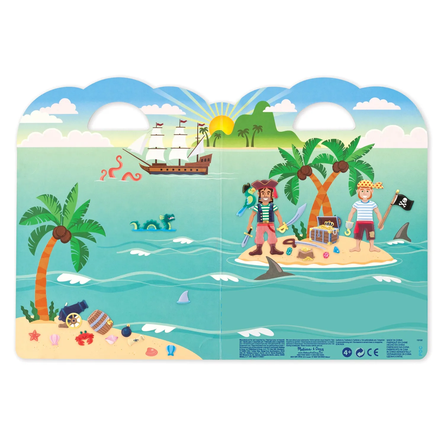Melissa & Doug Puffy Sticker speelset piraat 51 herbruikbaar