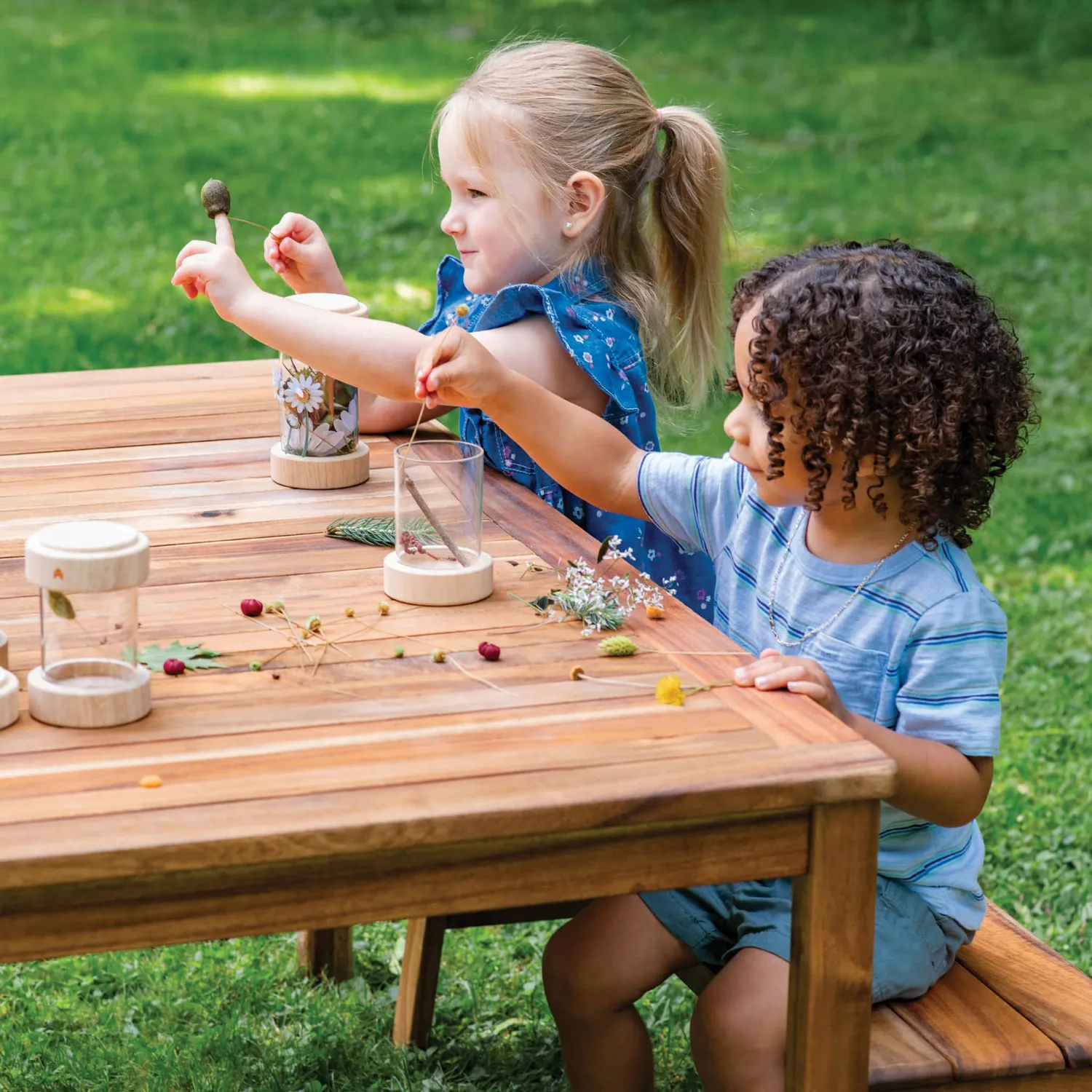 Guidecraft Acadia Outdoor buitentafel acacia 6 kinderen