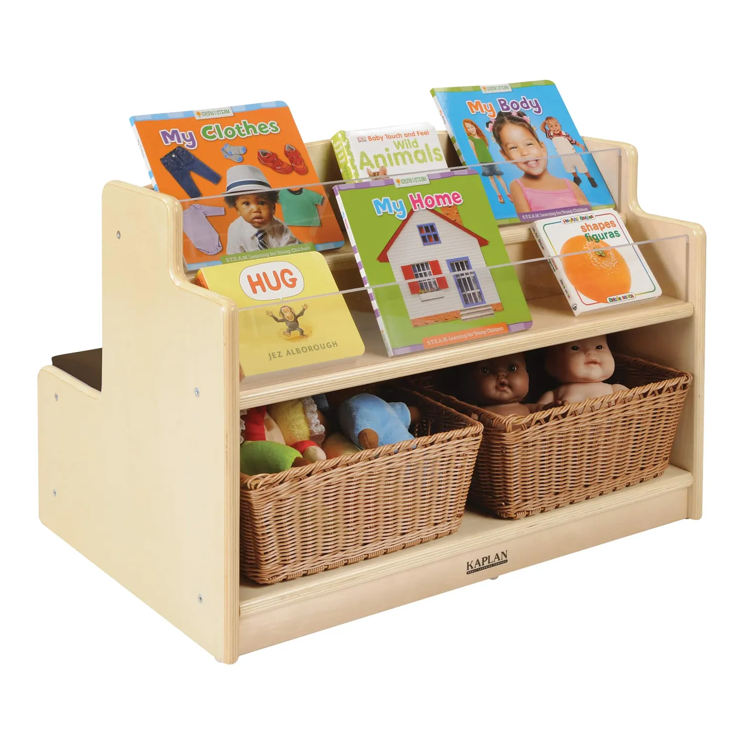 Guidecraft Toddler Reading leesbank met opberging berken