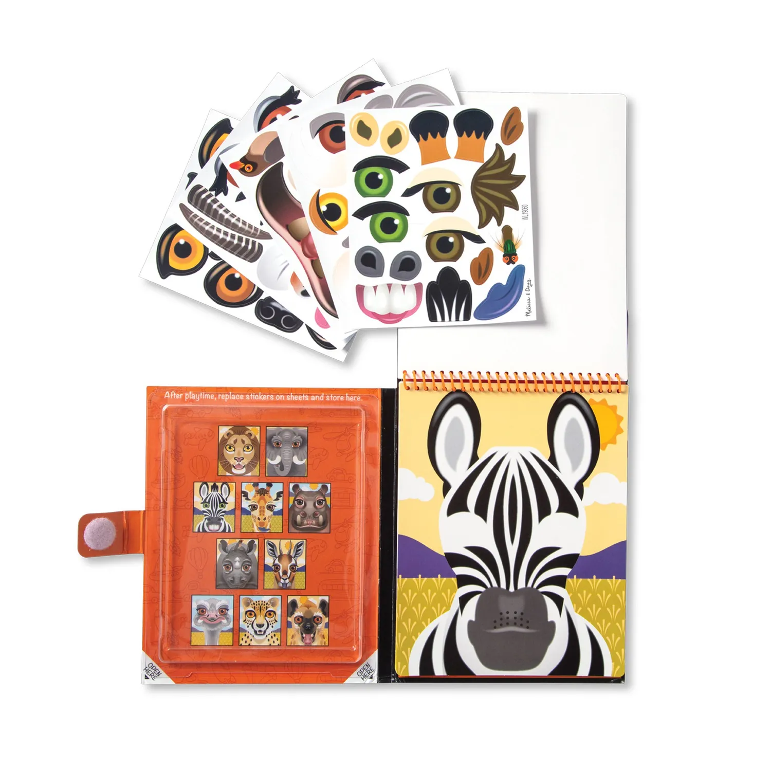 Melissa & Doug Make-a-Face Safari stickerboek dieren
