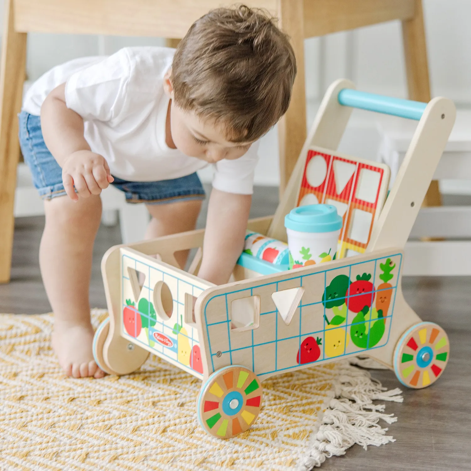 Melissa & Doug Shape Sorting Boodschappenkar houten 12 mnd+
