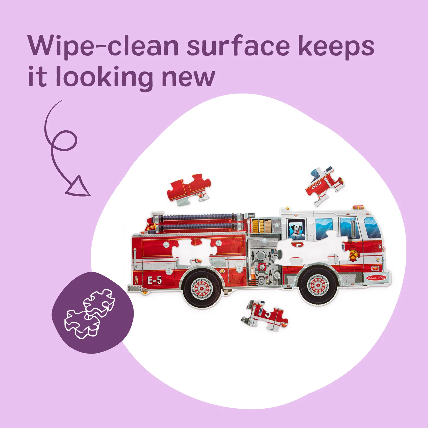 Melissa & Doug Giant Fire Truck vloerpuzzel 24 stukjes