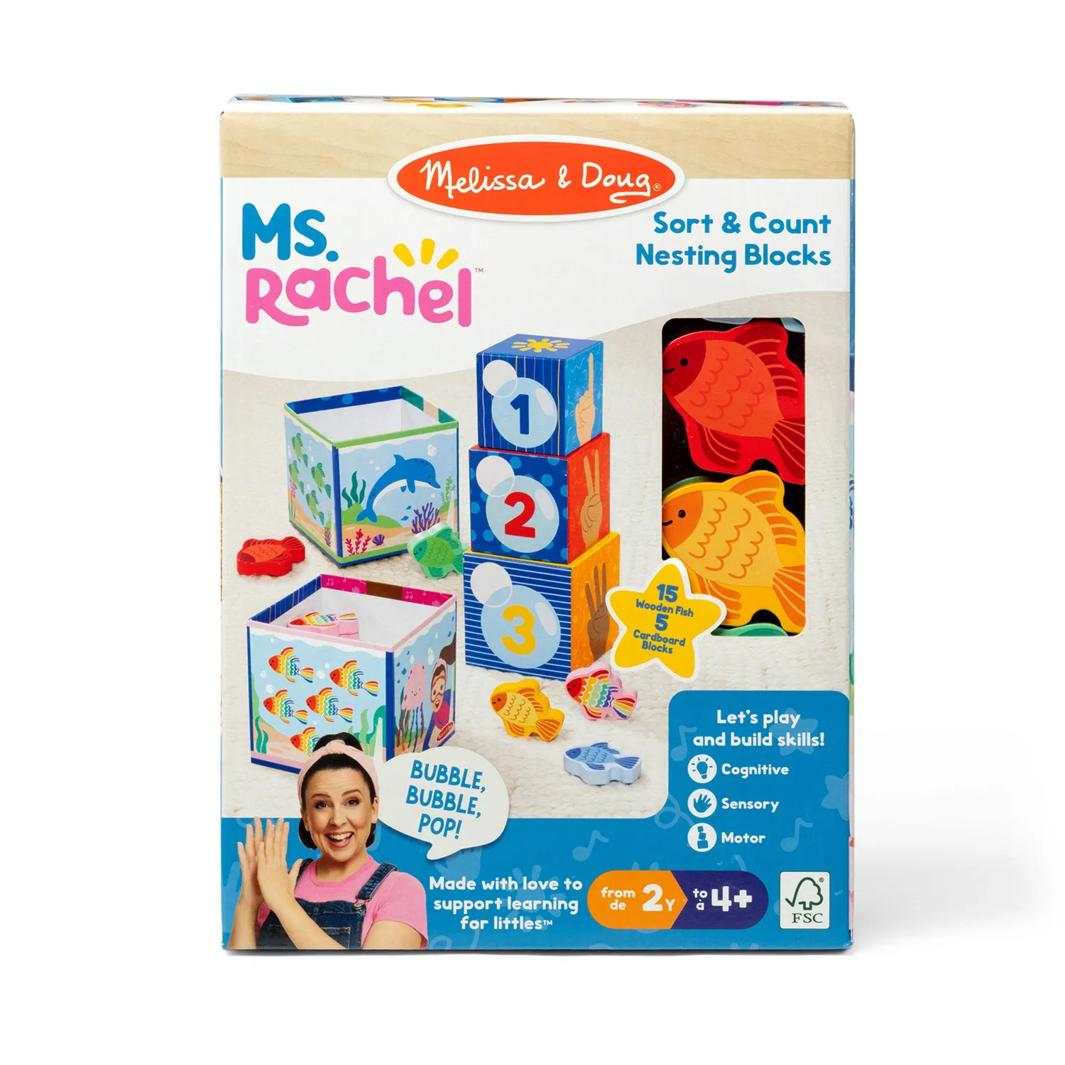 Melissa & Doug Ms. Rachel Sort & Count stapelblokken