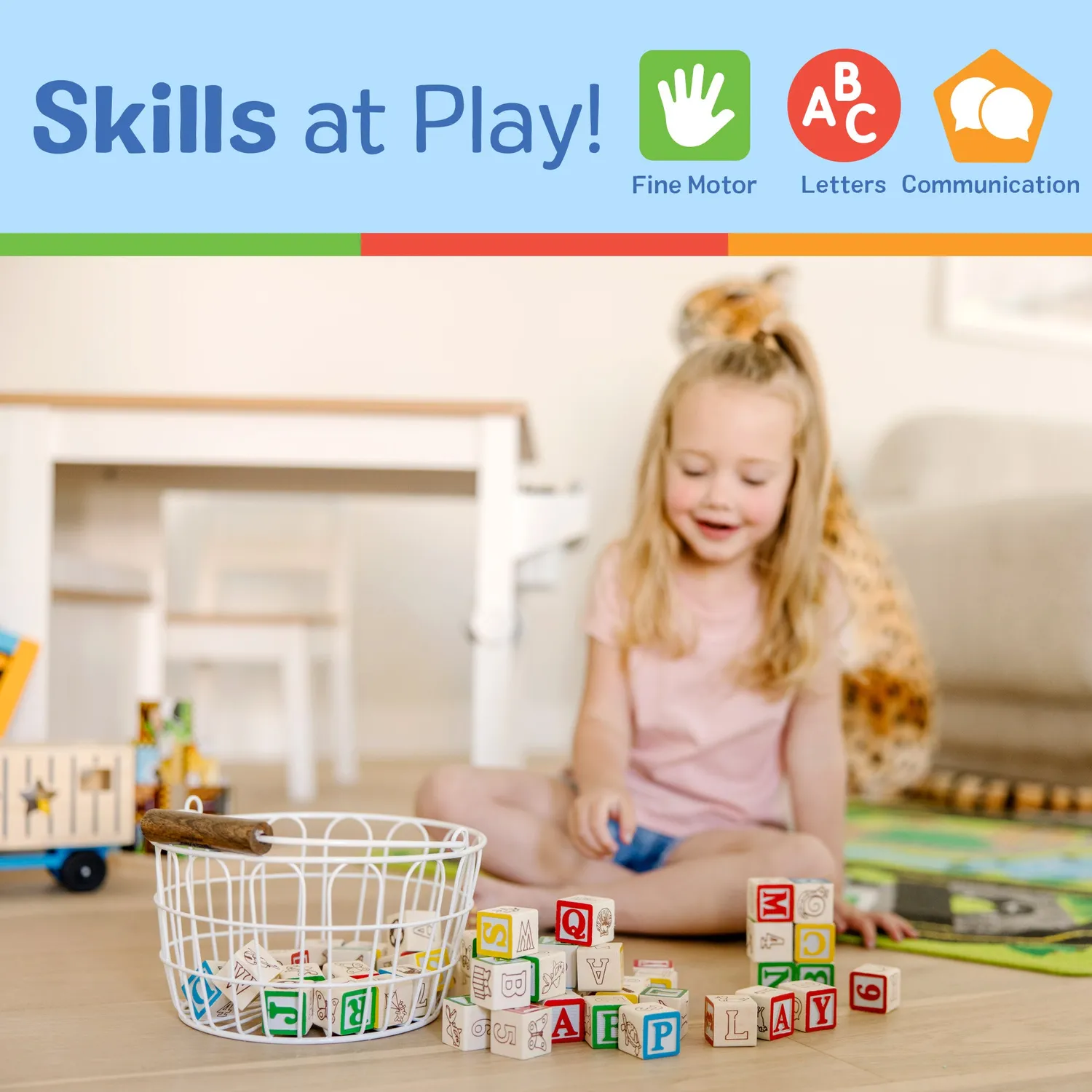Melissa & Doug Wooden ABC/123 Blocks blokken 50 stuks hout