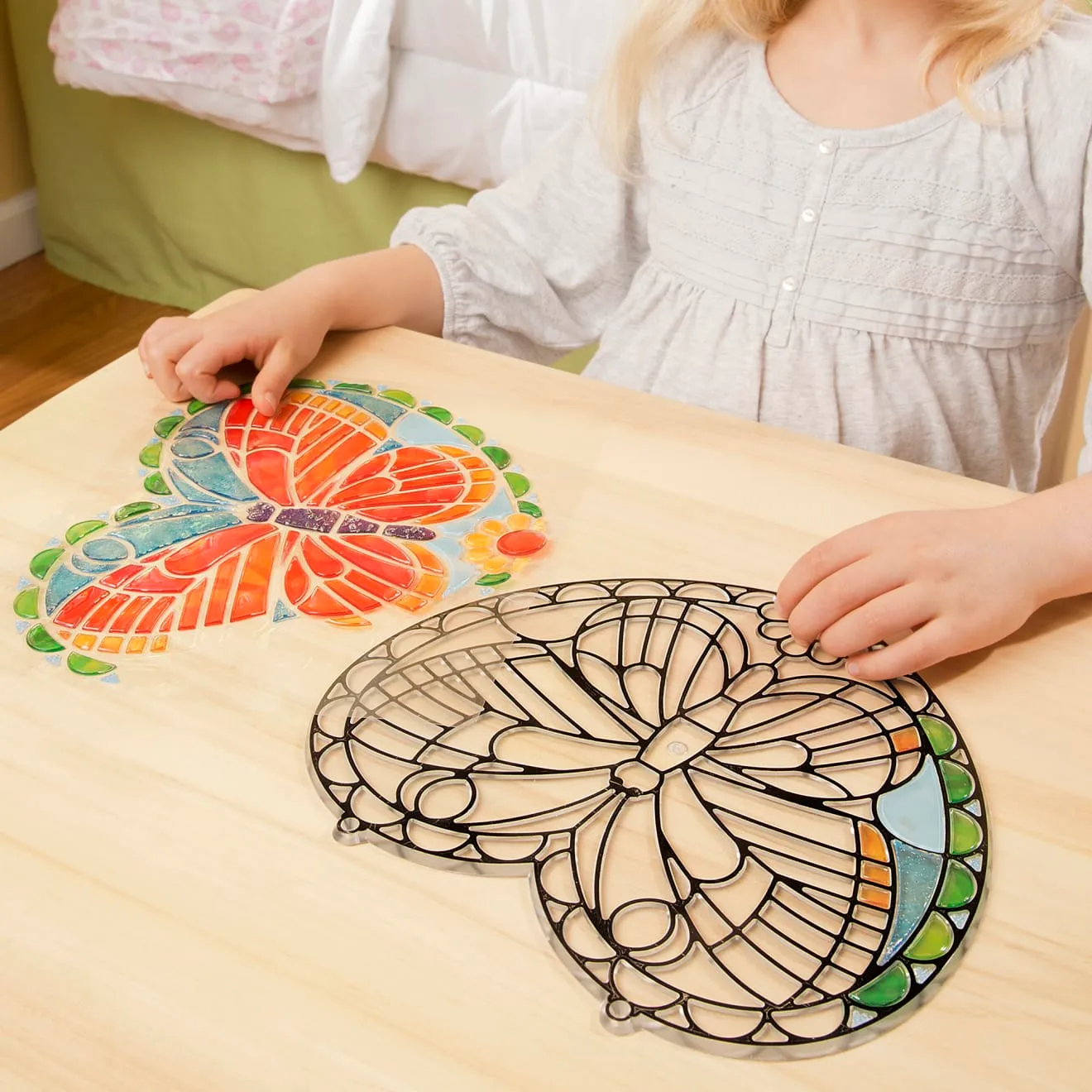Melissa & Doug Stained Glass vlinder knutselset raamhanger