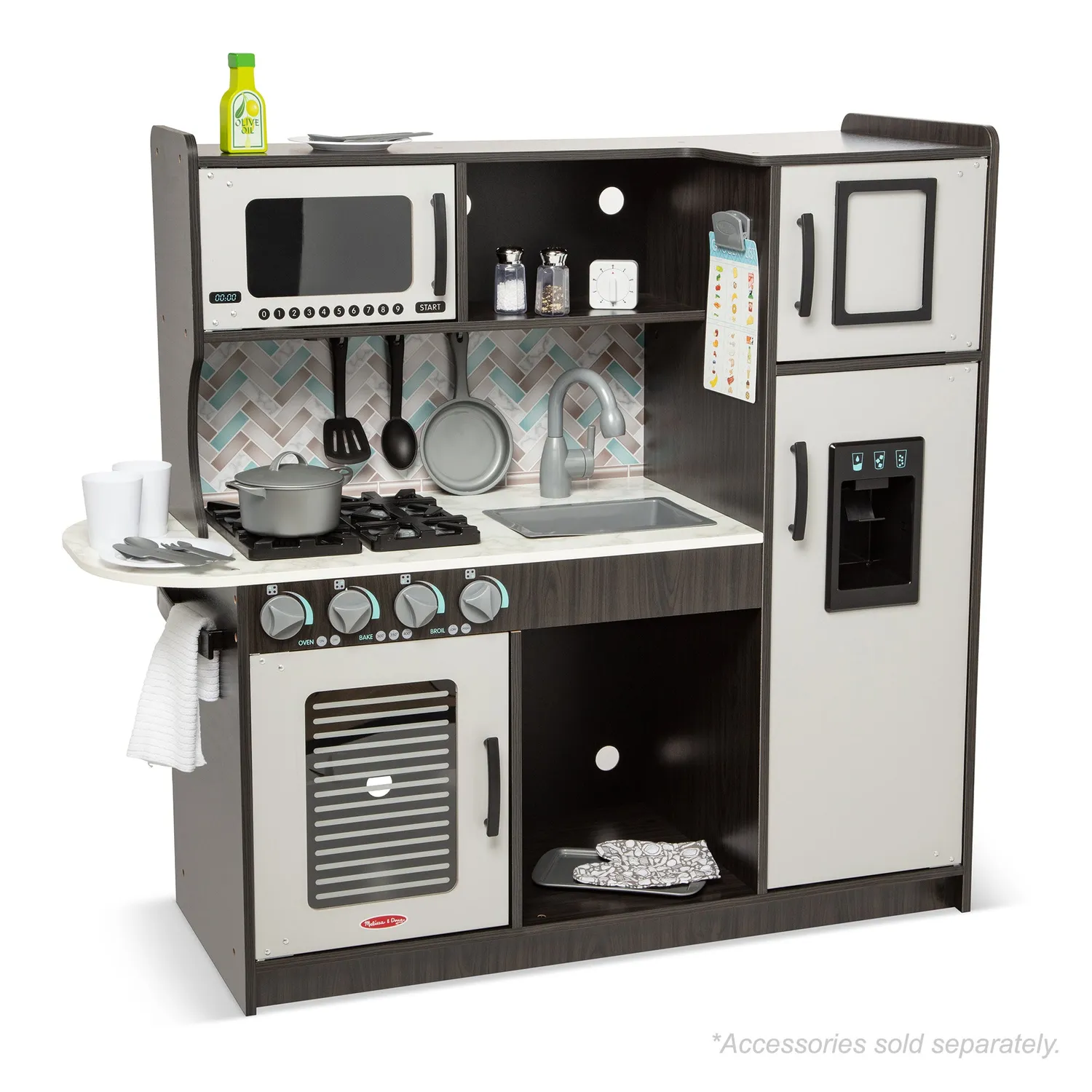 Melissa & Doug houten speelkeuken charcoal 1 meter groot