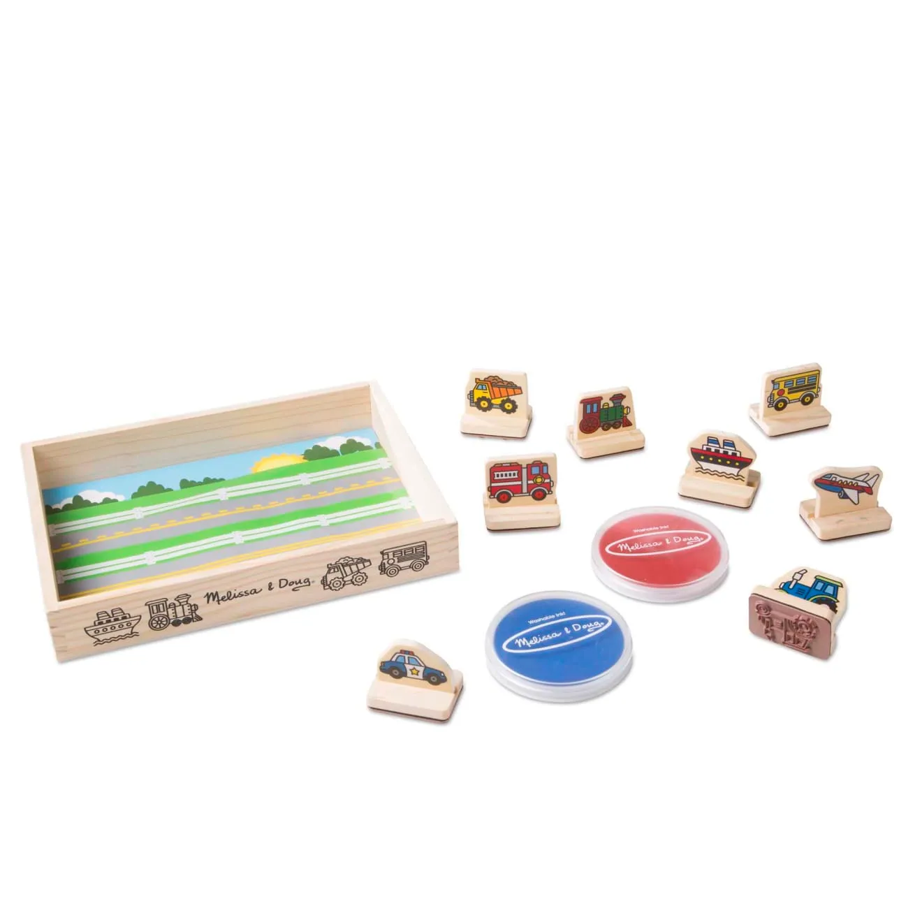 Melissa & Doug My First voertuigen stempelset 8 stuks