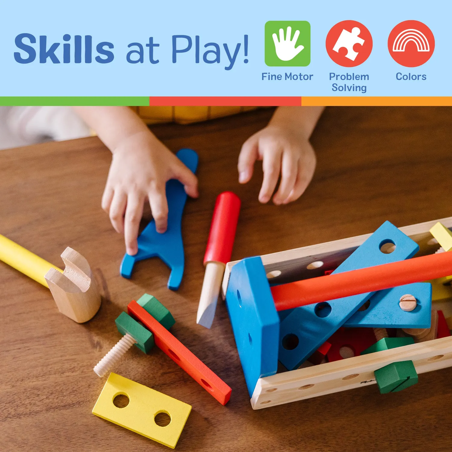 Melissa & Doug Wooden Take-Along Tool Kit Gereedschapskist 24-delig