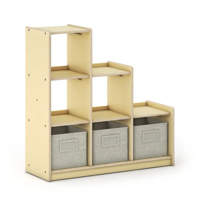 Guidecraft EdQ Curated Storage 3-2-1 Tier opbergkast met bakken