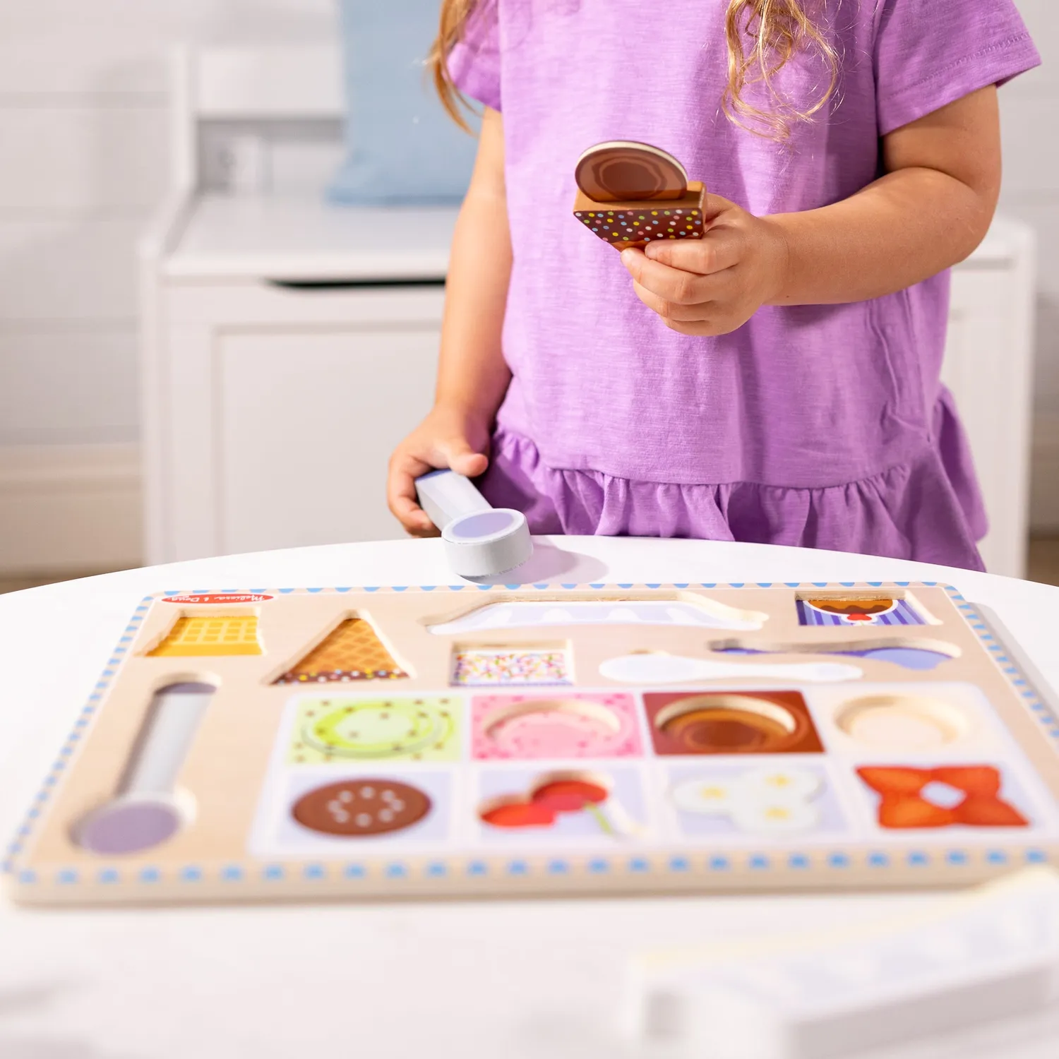 Melissa & Doug Ice Cream magneetpuzzel ijsjes hout 16 stuks