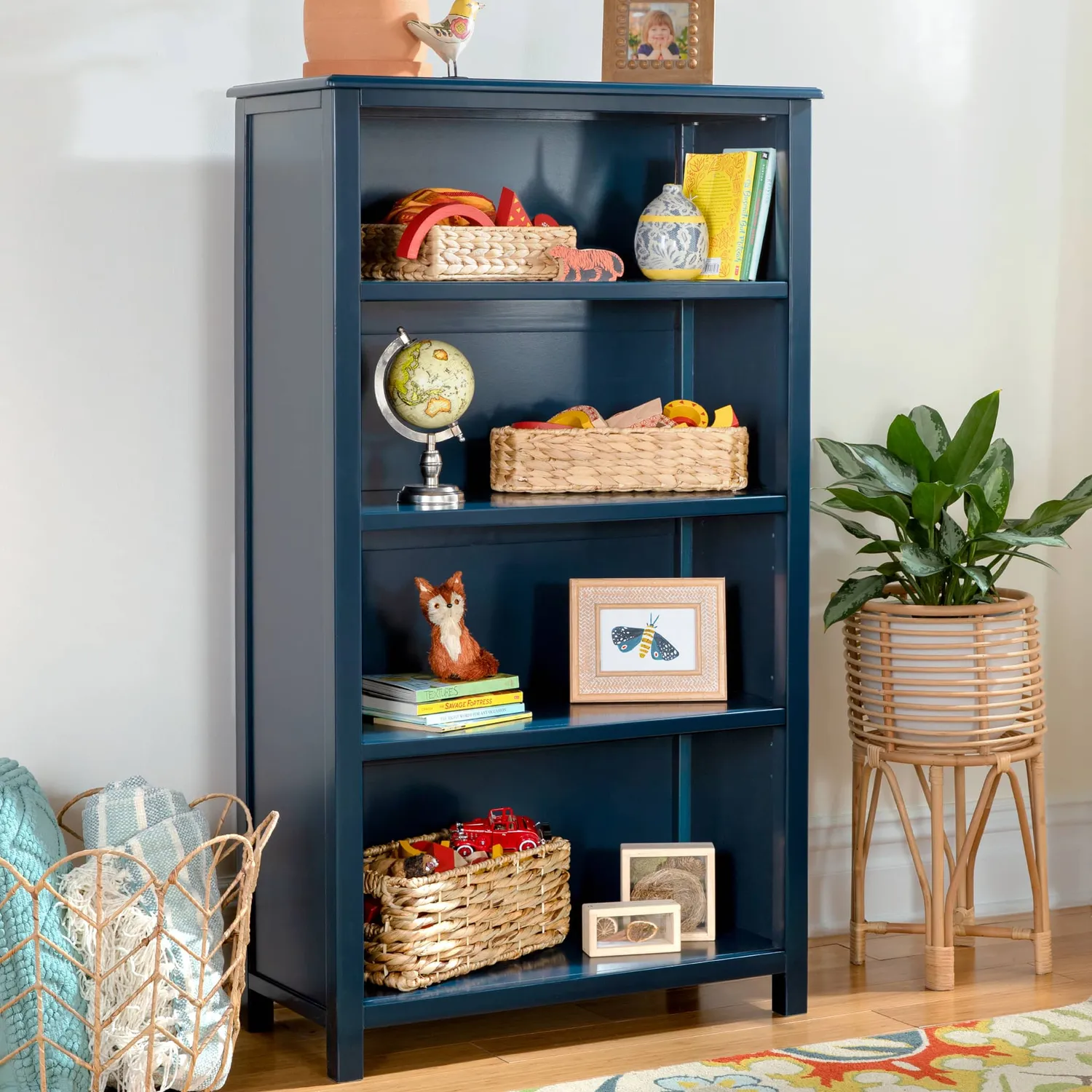 Guidecraft Taiga 4-Shelf 54" boekenkast Wit hoge kast