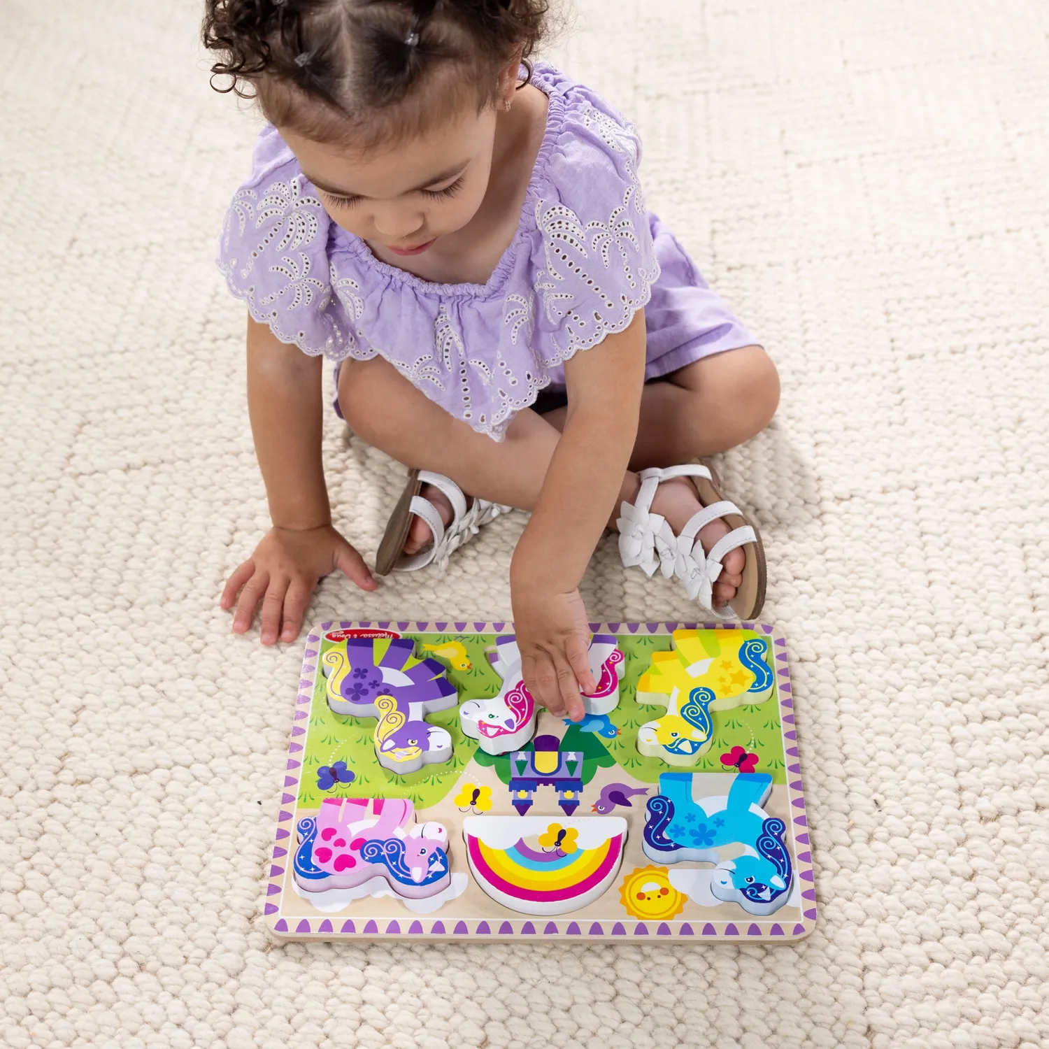 Melissa & Doug Unicorn Chunky Puzzle puzzel 6 stukjes hout