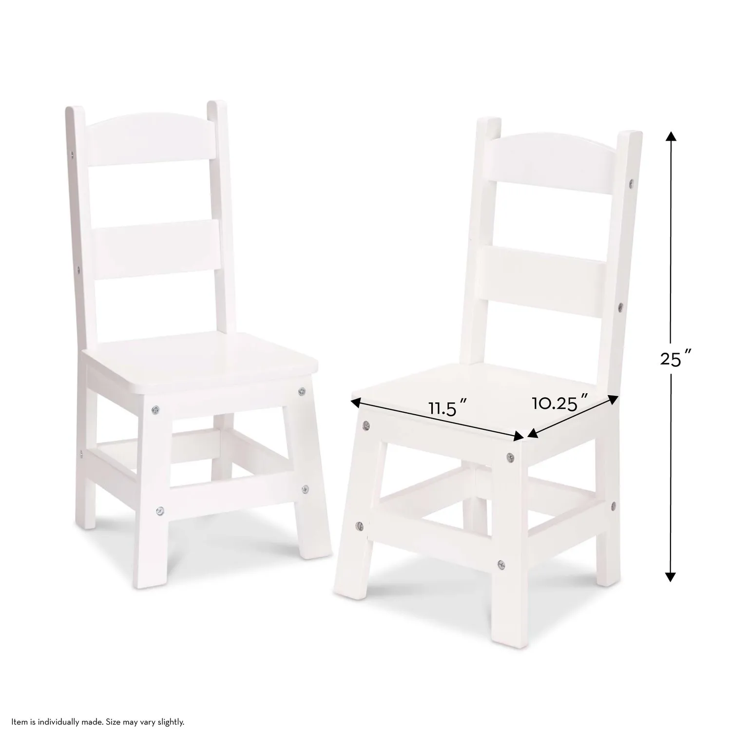 Melissa & Doug Wooden Chair Pair witte kinderstoelen 2 stuks