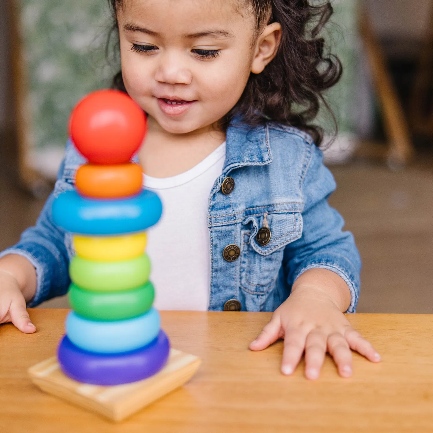 Melissa & Doug Rainbow Stacker stapeltoren hout 8-delig