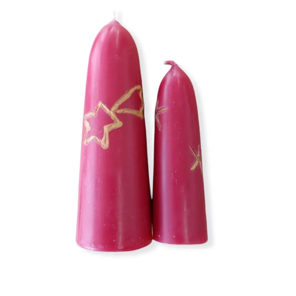 Ginger Fairy Kaspar kaars bijenwas rood versierd