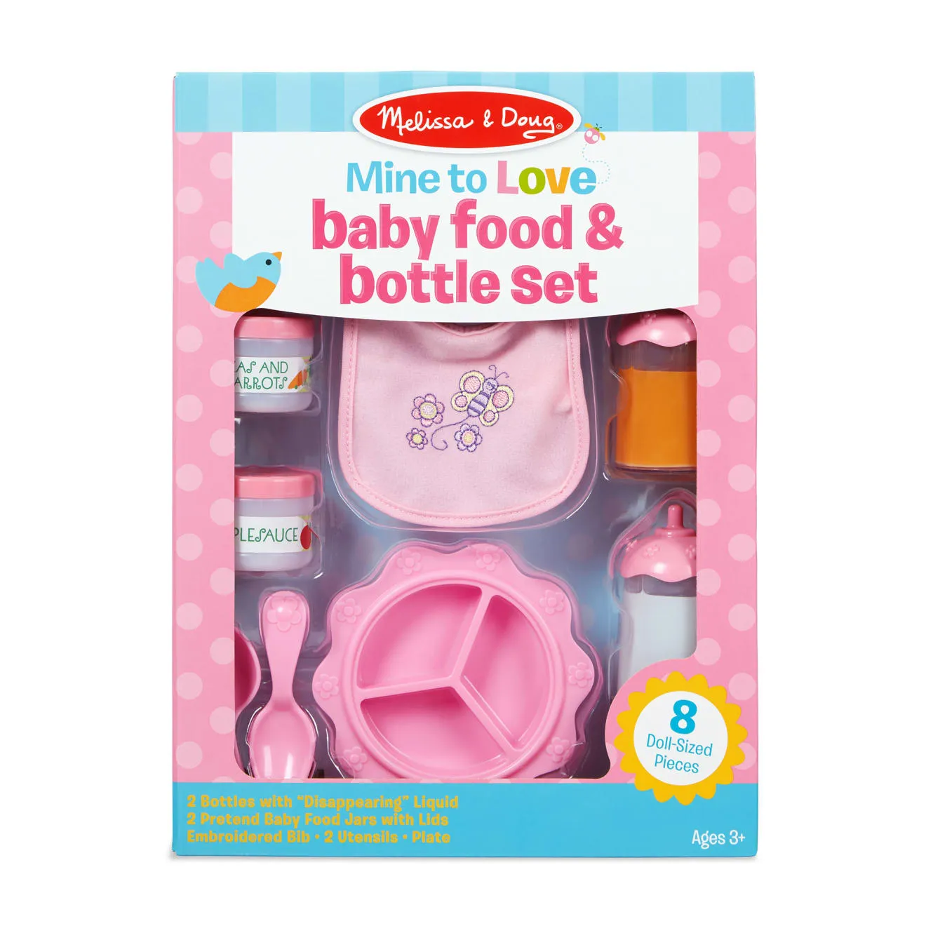 Melissa & Doug Mine to Love Baby Food & Bottle poppenset 8-delig