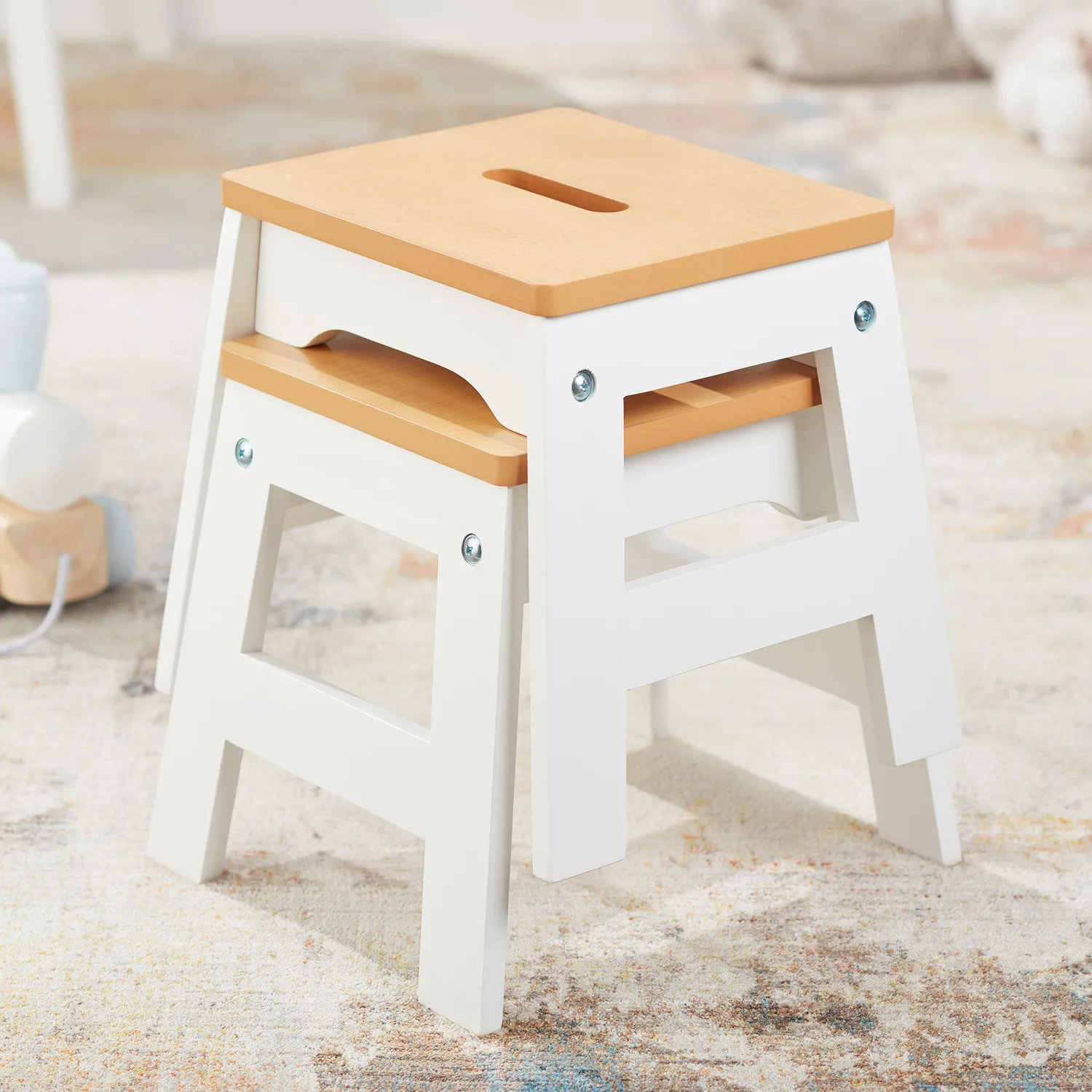 Melissa & Doug Wooden Stools krukjes 2 stuks 28 cm