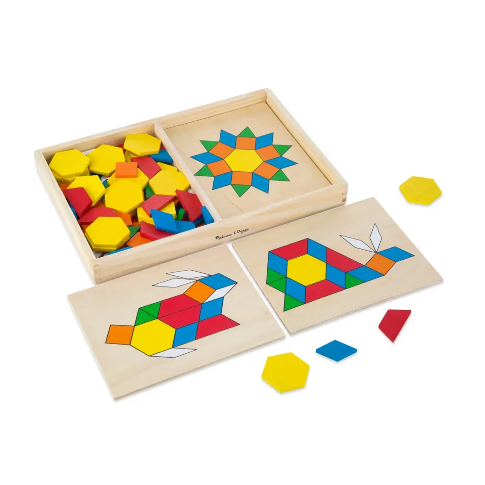 Melissa & Doug Pattern Blocks mozaïekset 120 vormen 10 kaarten