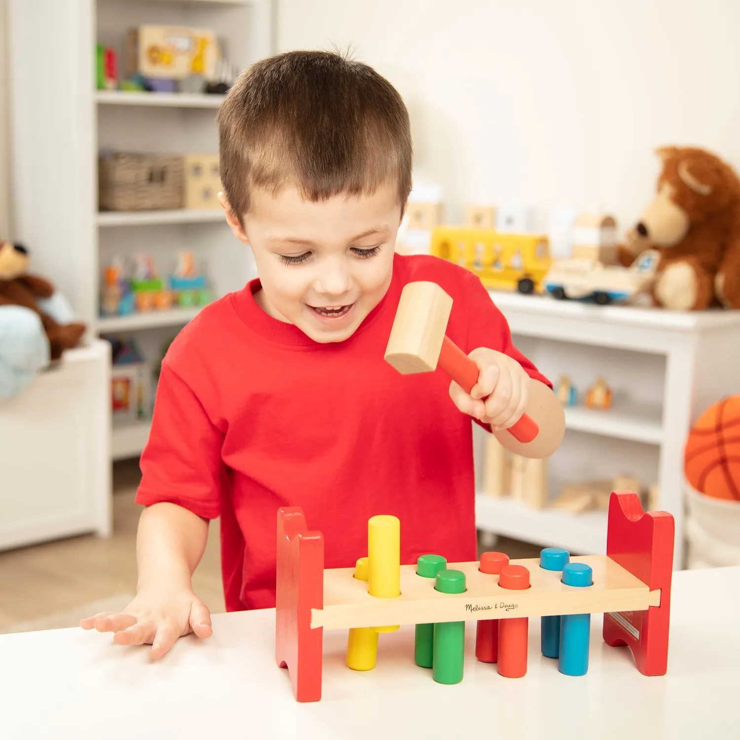 Melissa & Doug Pound-a-Peg hamerbank hout 8 pinnen