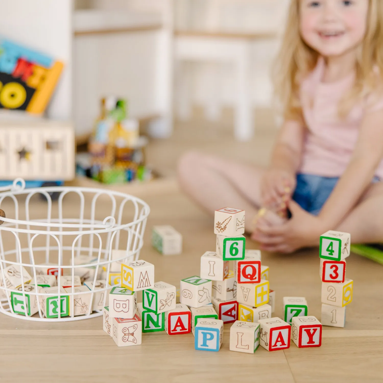 Melissa & Doug Wooden ABC/123 Blocks blokken 50 stuks hout