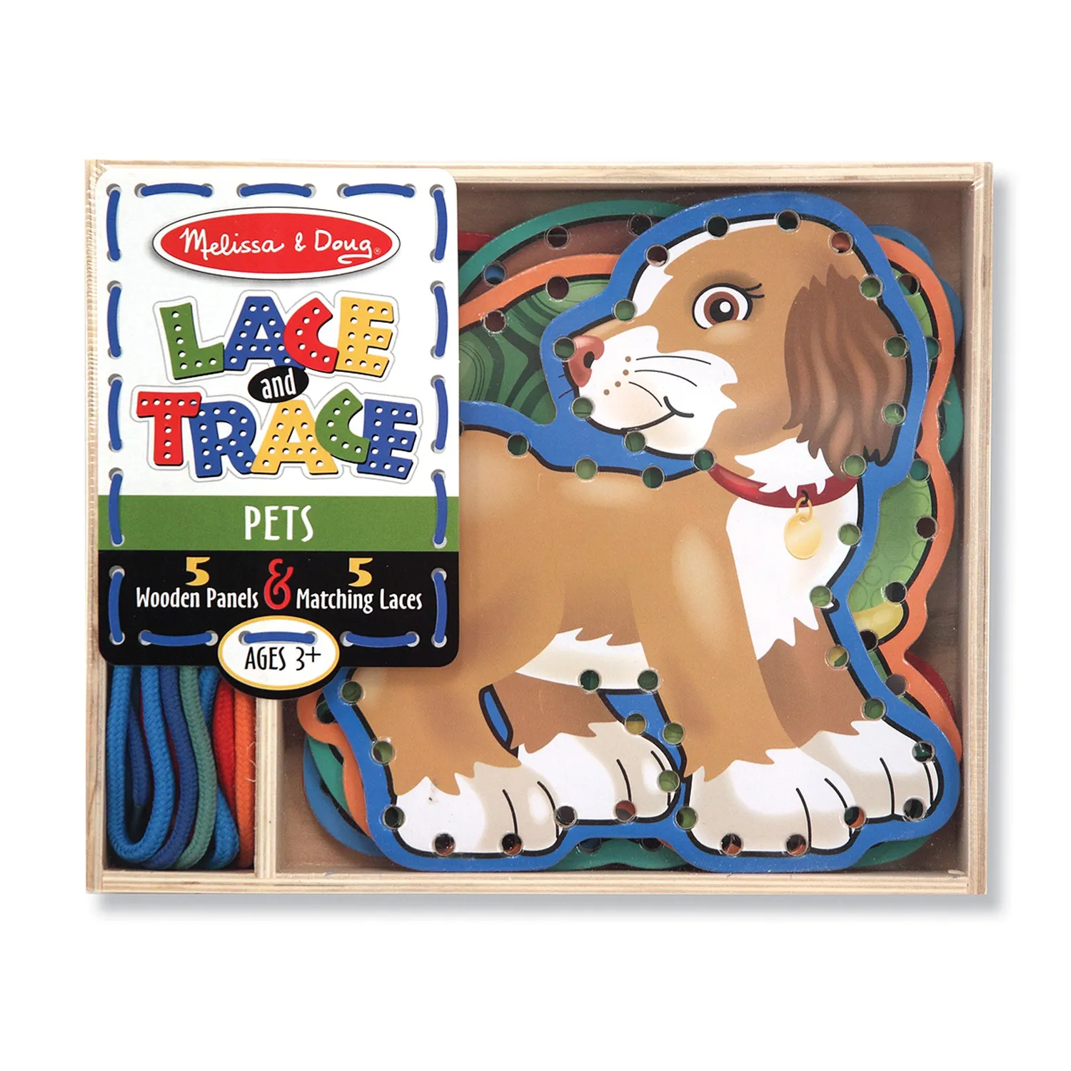 Melissa & Doug Lace & Trace rijgspel huisdieren 5 kaarten
