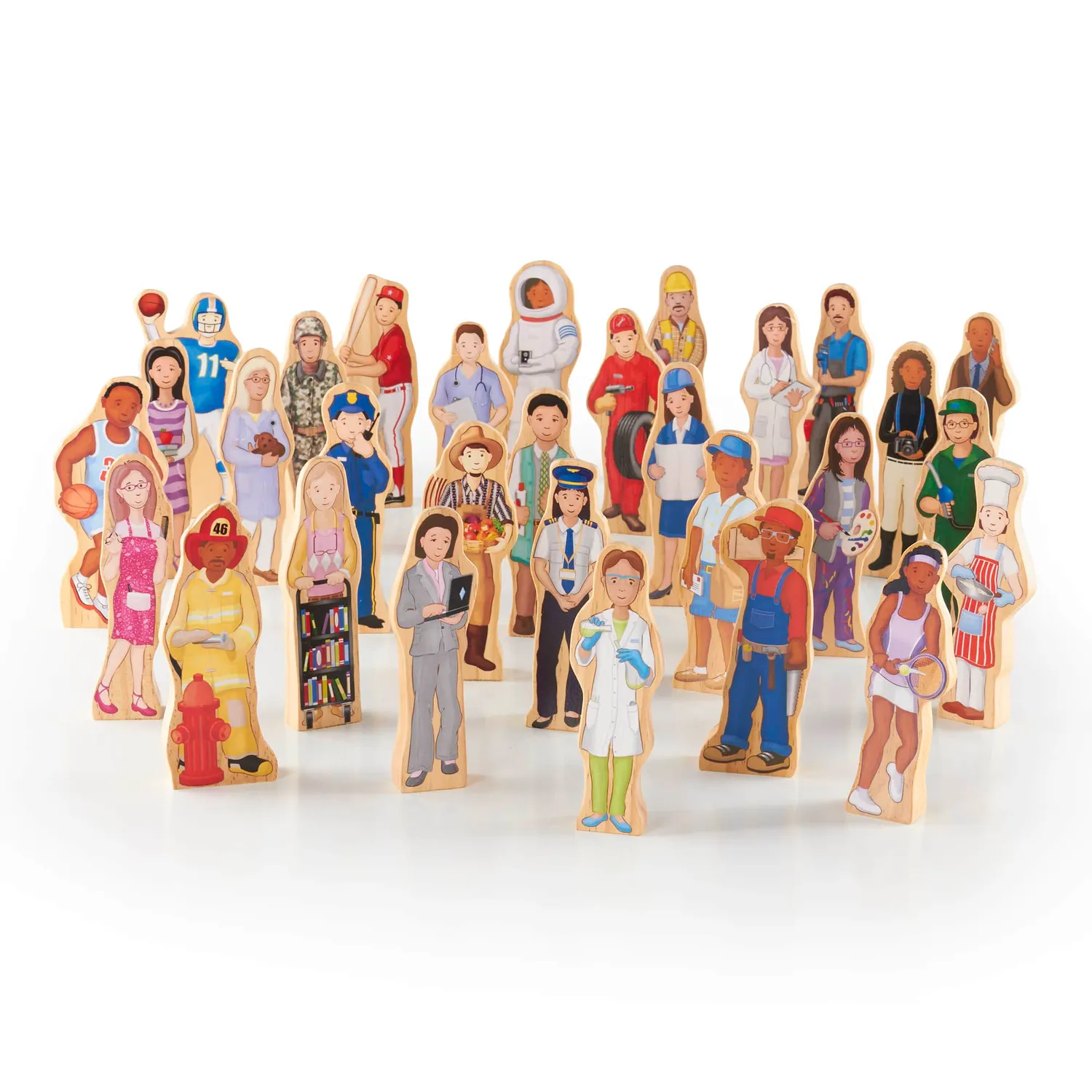 Guidecraft Wedgies Career houten figuren 30 stuks beroepen