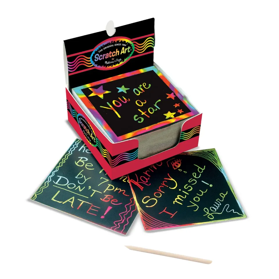 Melissa & Doug Scratch Art Rainbow Mini Notes krasblok 125 stuks