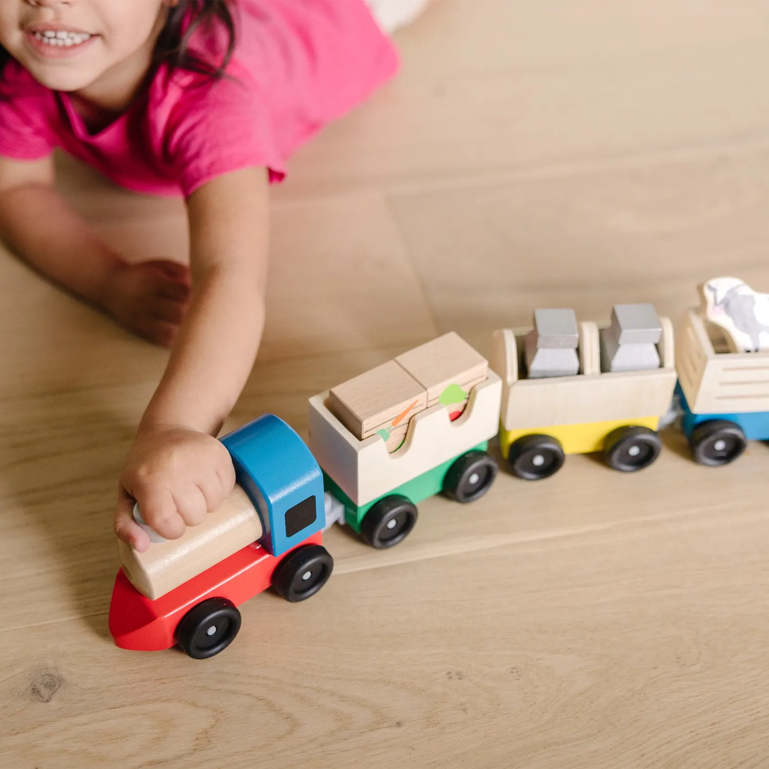 Melissa & Doug houten boerderijtrein speelgoedtrein