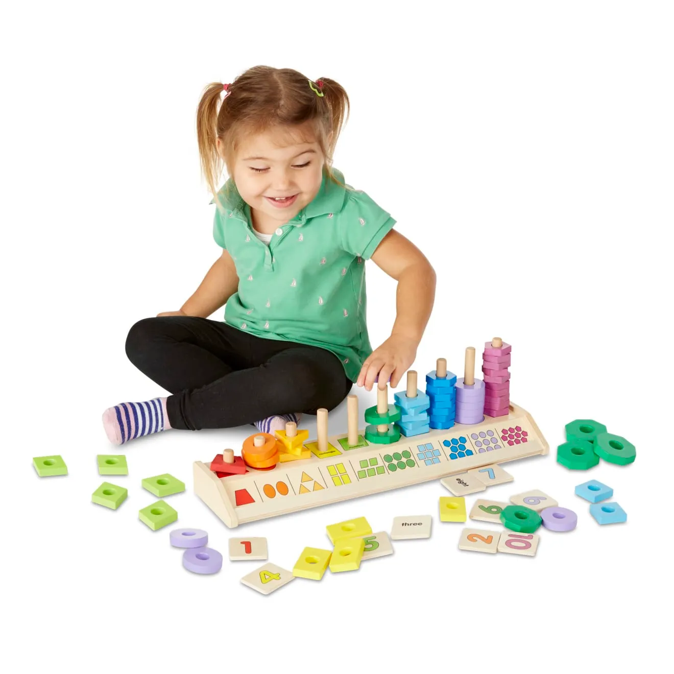 Melissa & Doug Counting Shape Stacker houten stapelaar