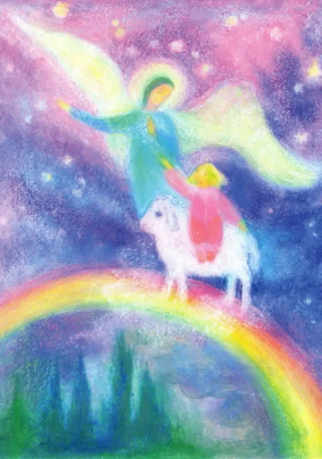 Ginger Fairy Angela Koconda Regenbogen kaart 10x15 cm