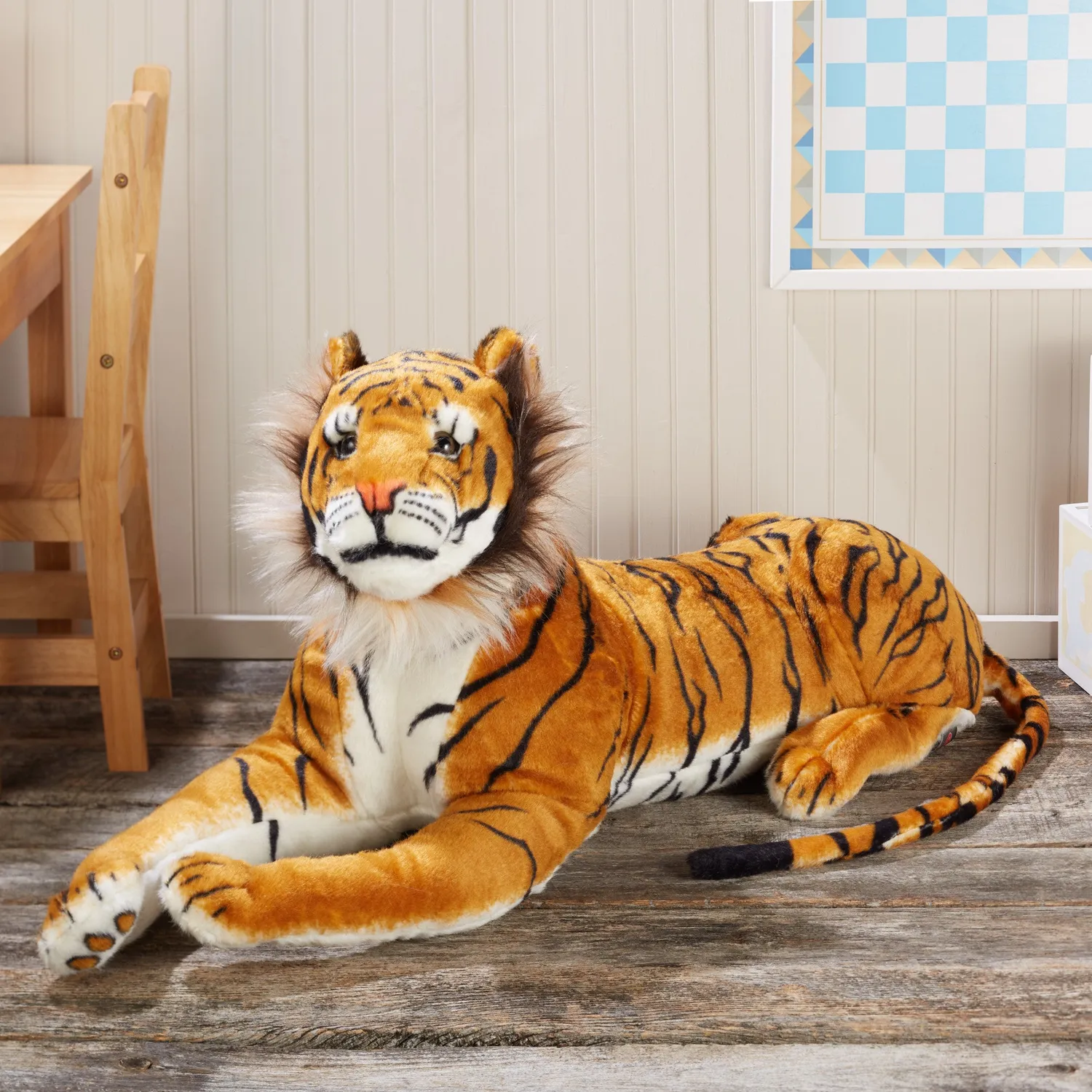 Melissa & Doug Tijger knuffel groot levensecht pluche