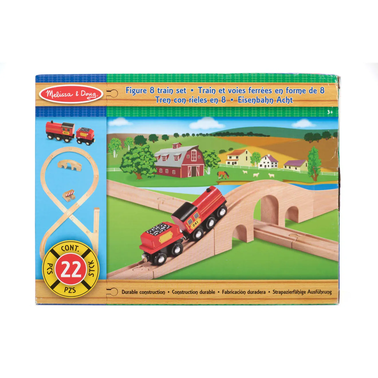 Melissa & Doug Figure 8 Treinset hout 22-delig brug