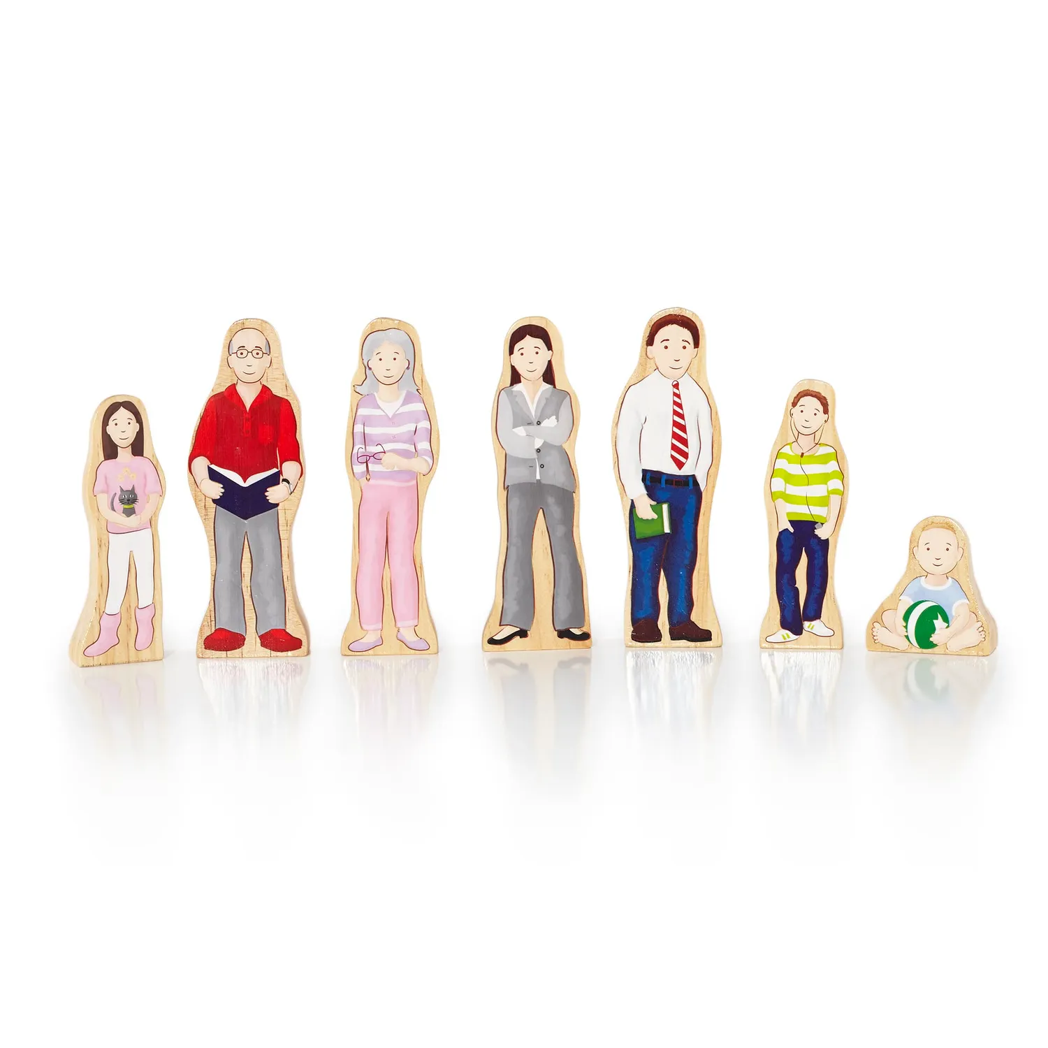 Guidecraft Wedgies Multi-Cultural Family Set poppetjes