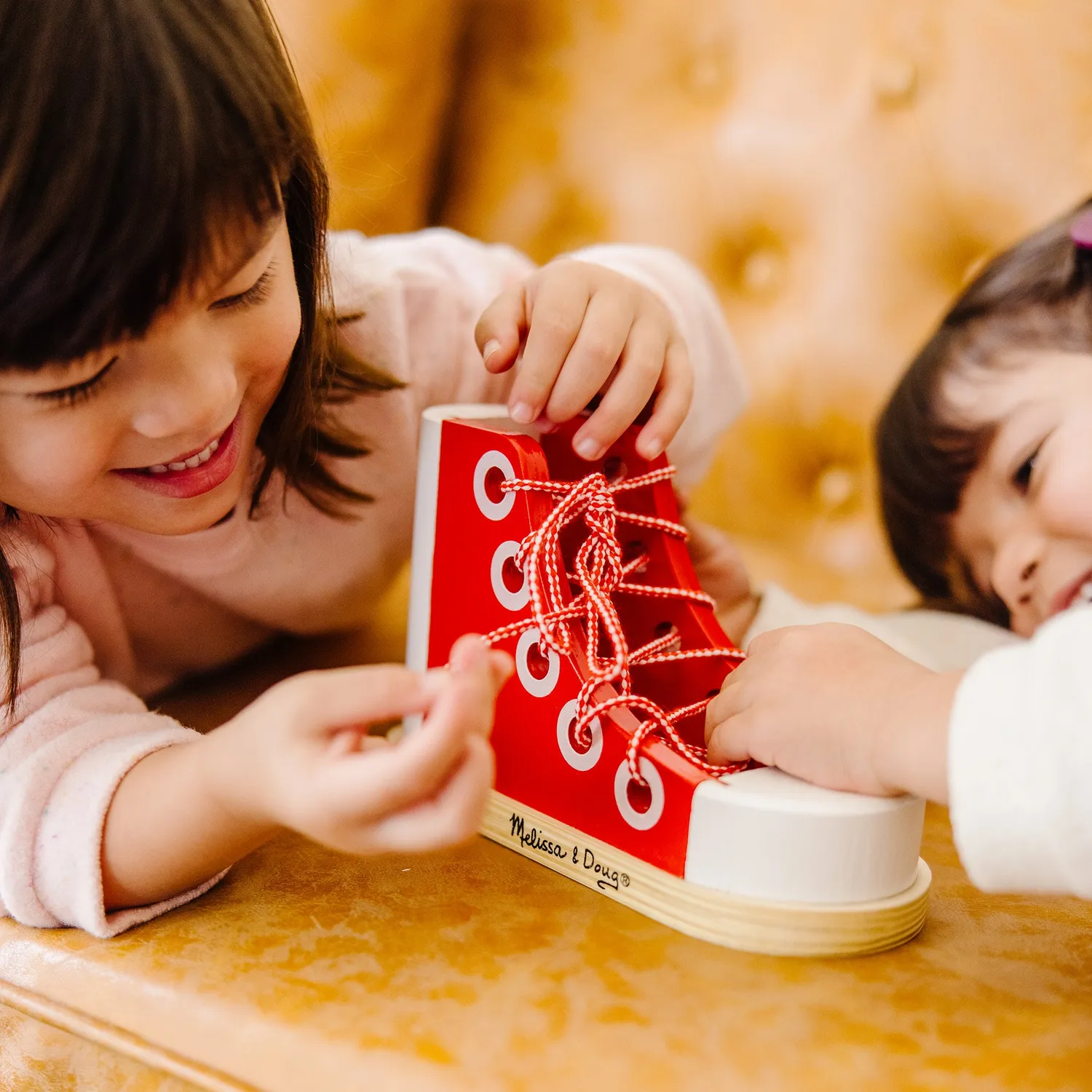 Melissa & Doug houten rijgschoen veter speelgoed 3-5 jaar