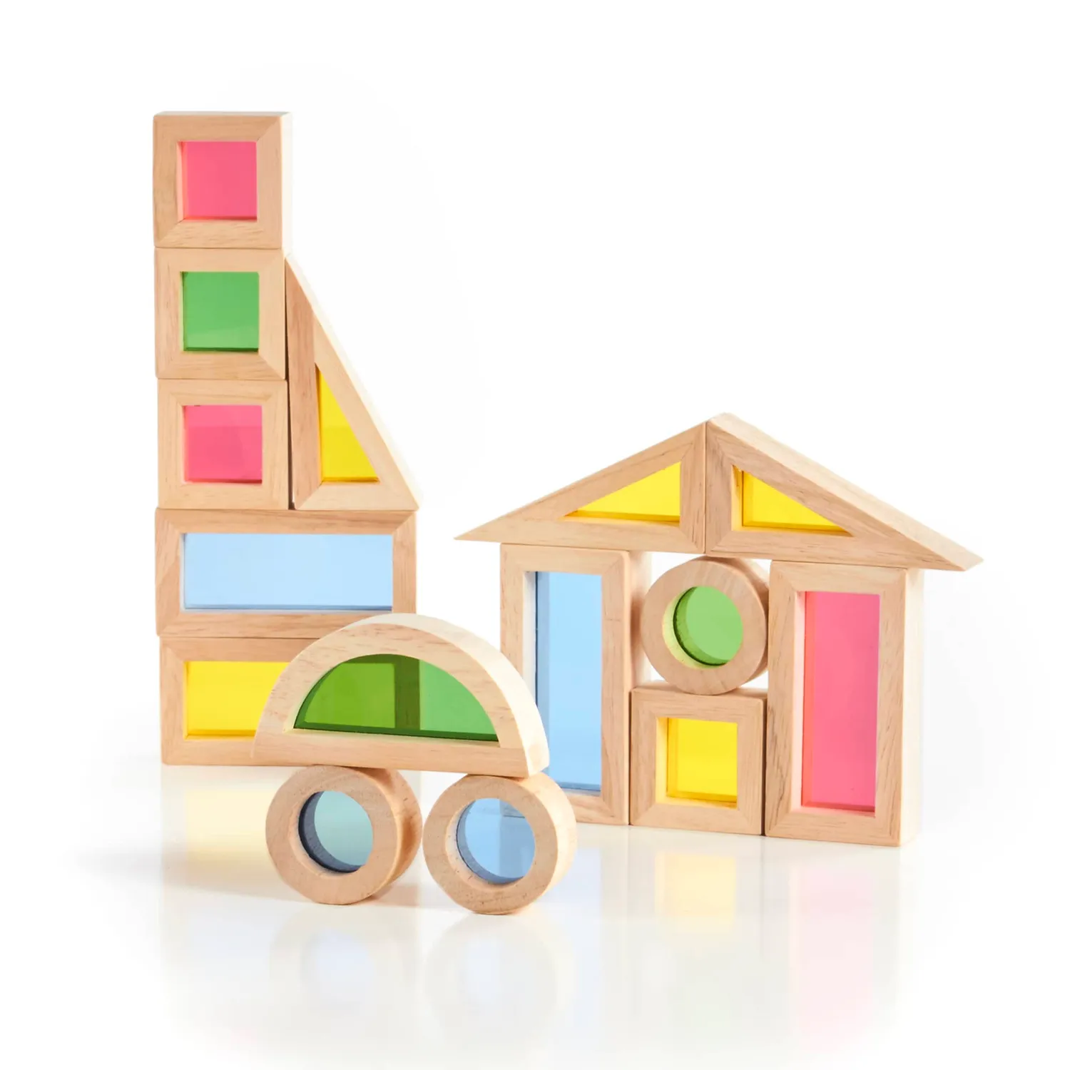Guidecraft Jr Rainbow Blocks houten blokken kleuren