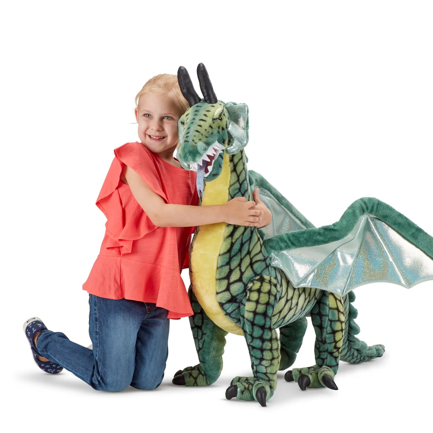 Melissa & Doug Draak Knuffel XL Groen