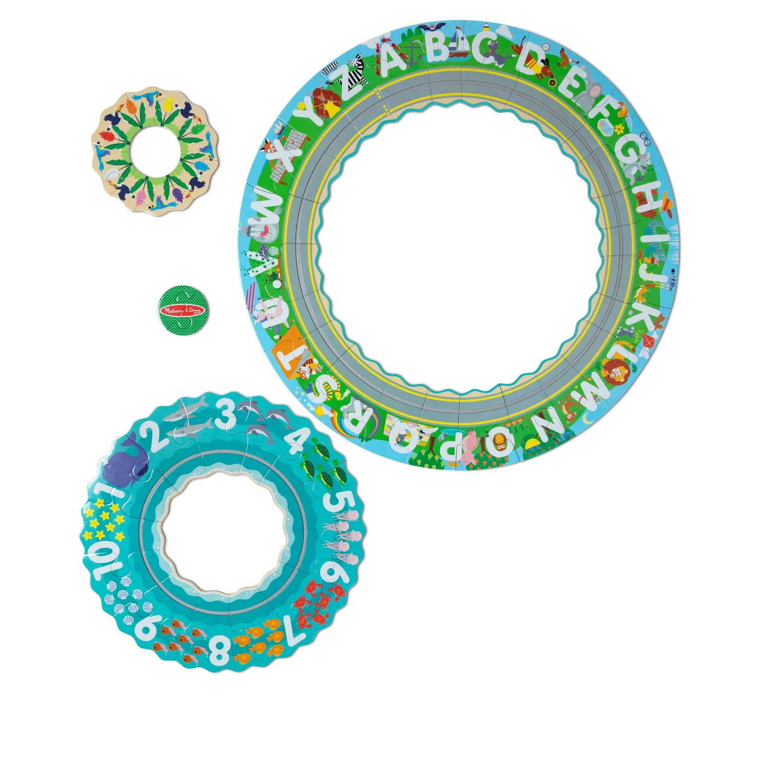 Melissa & Doug Round the Shore Tracks vloerpuzzel 48 stukjes leerzaam